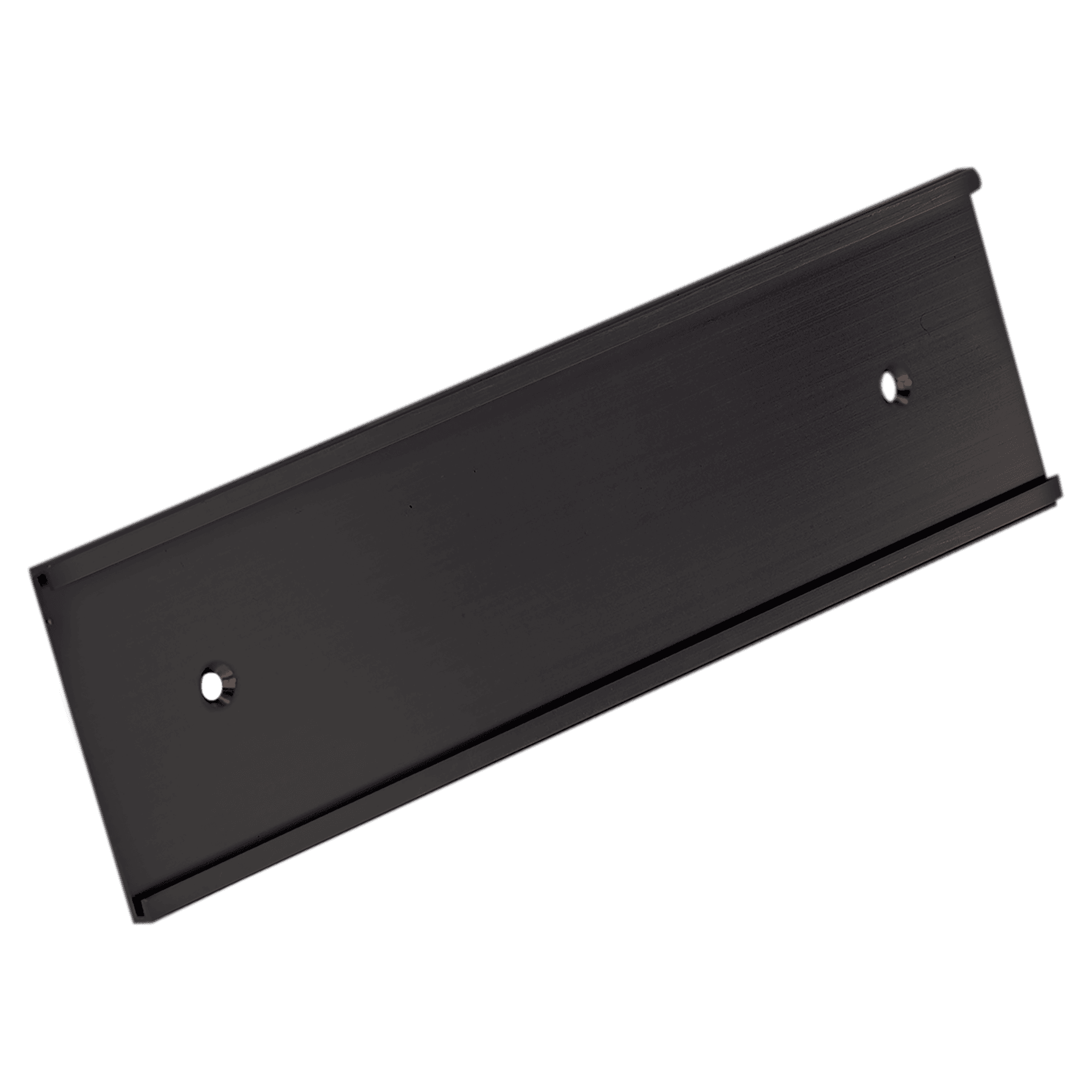 2" x 12", Black, Kota Pro Aluminum Wall Bracket with Mounting Holes, Fits 1/16" Thick Plastic Insert