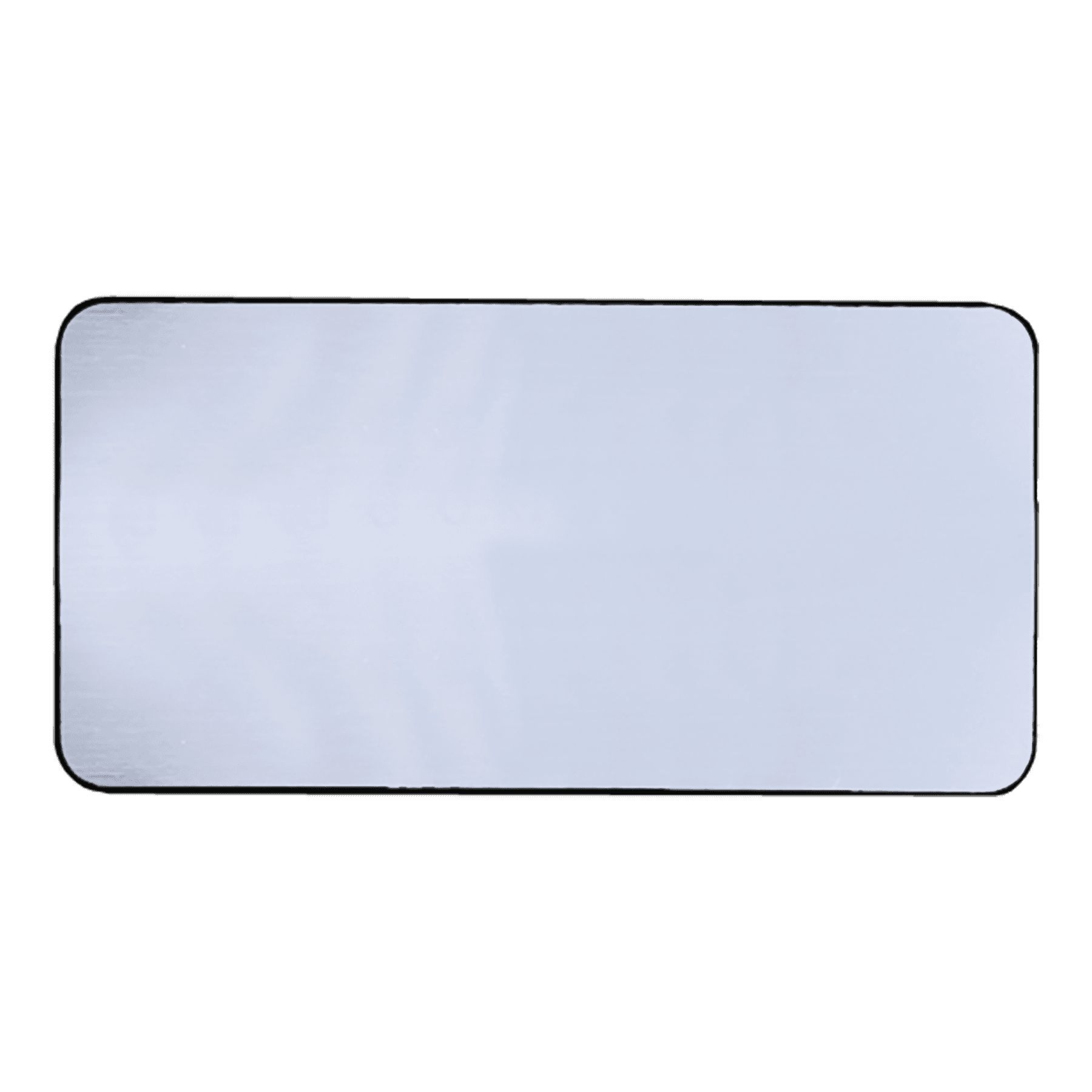 3" x 1 1/2" Brushed Silver/Black Round Corner Plastic Badge Blank