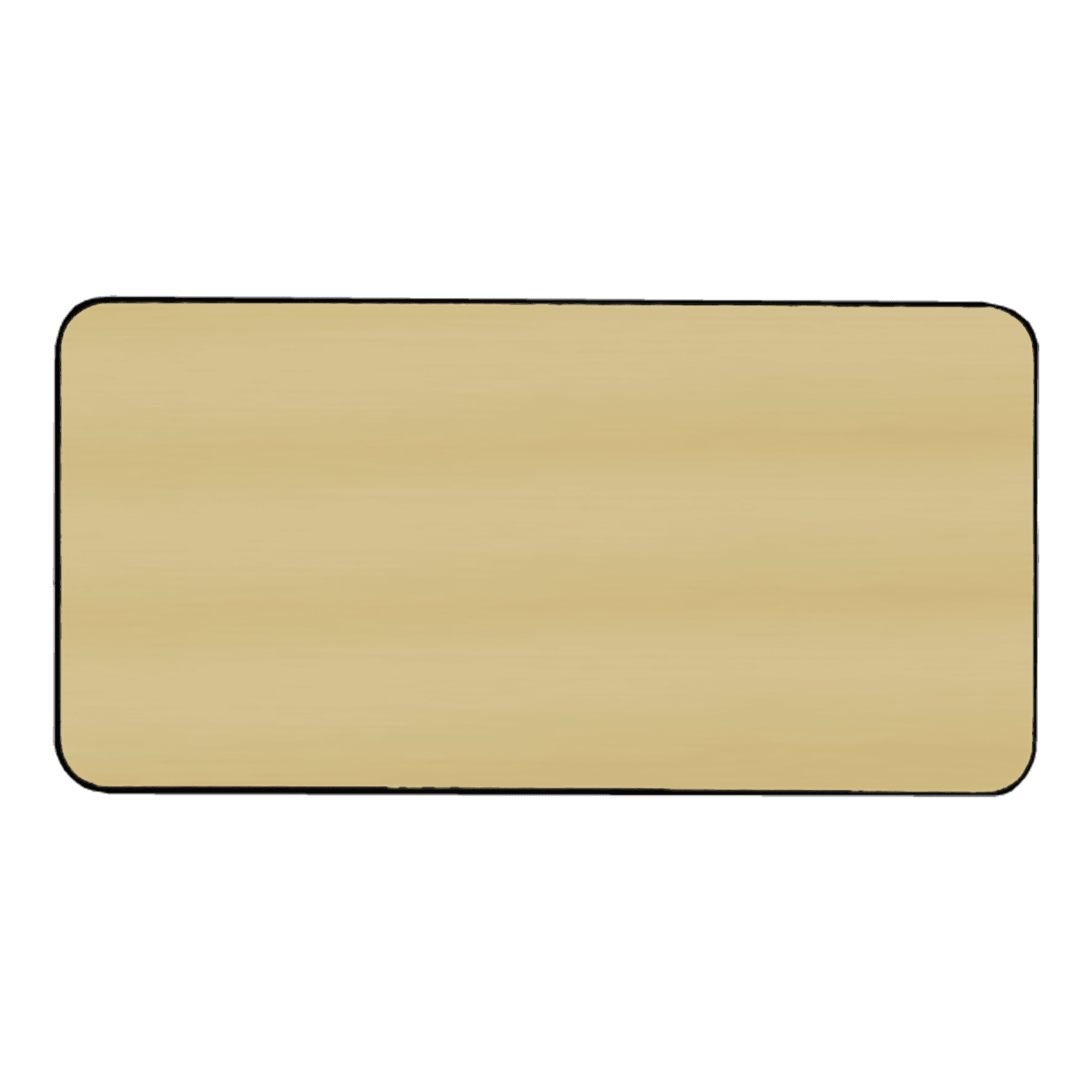 3" x 1 1/2" Brushed Gold/Black Round Corner Plastic Badge Blank