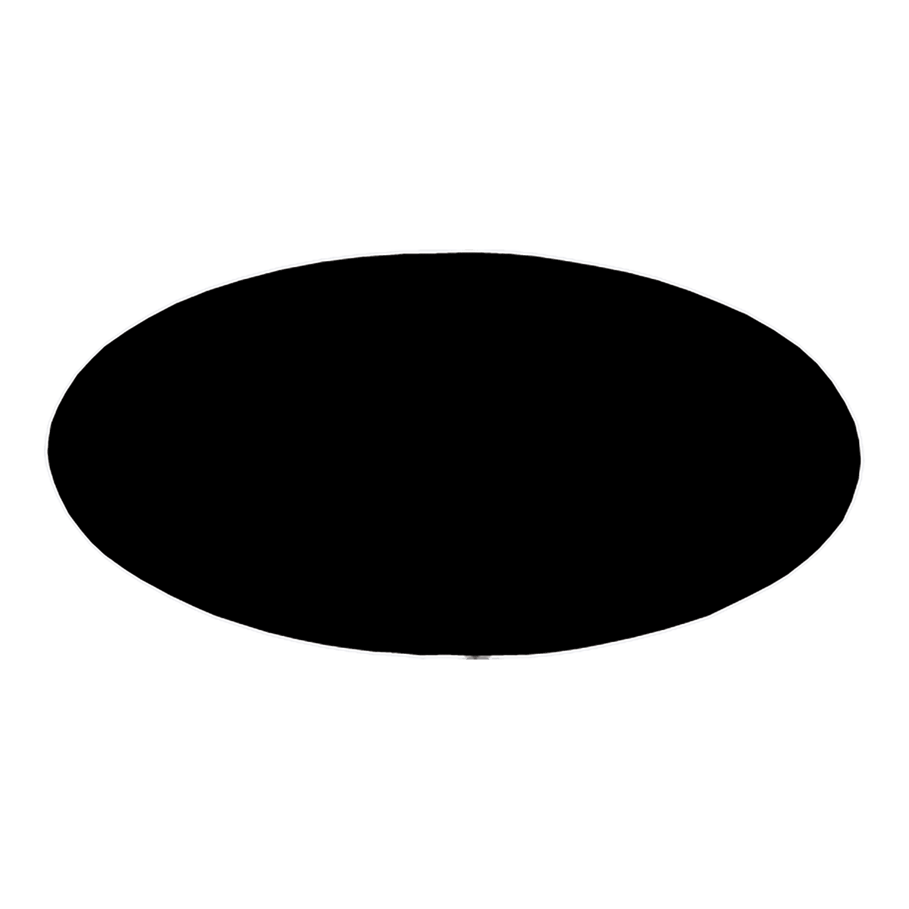 3" x 1 1/2" Black/White Oval Plastic Badge Blank