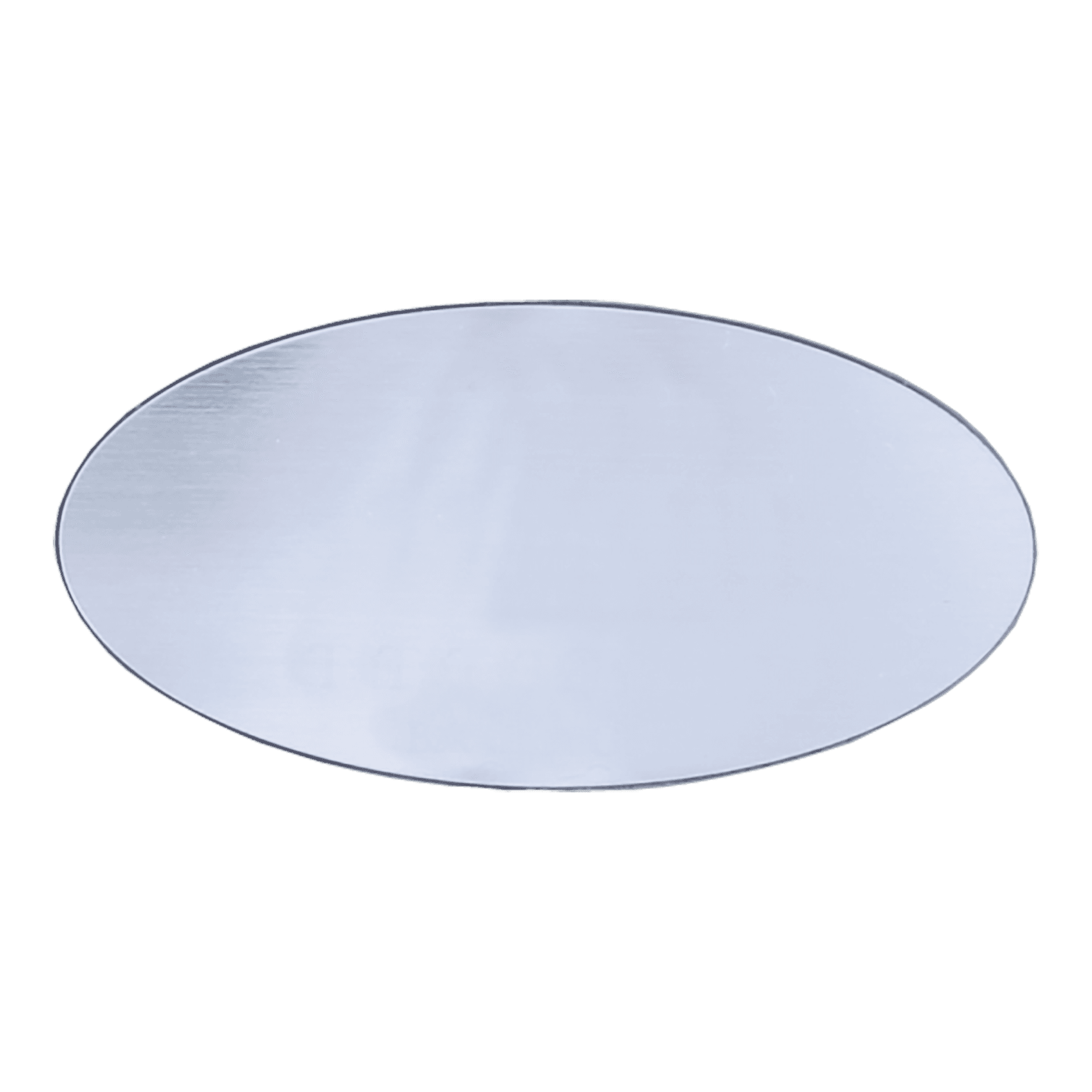 3" x 1 1/2" Brushed Silver/Black Oval Plastic Badge Blank