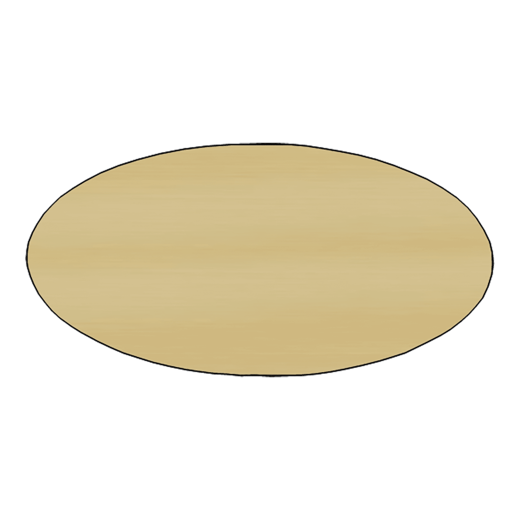 3" x 1 1/2" Brushed Gold/Black Oval Plastic Badge Blank