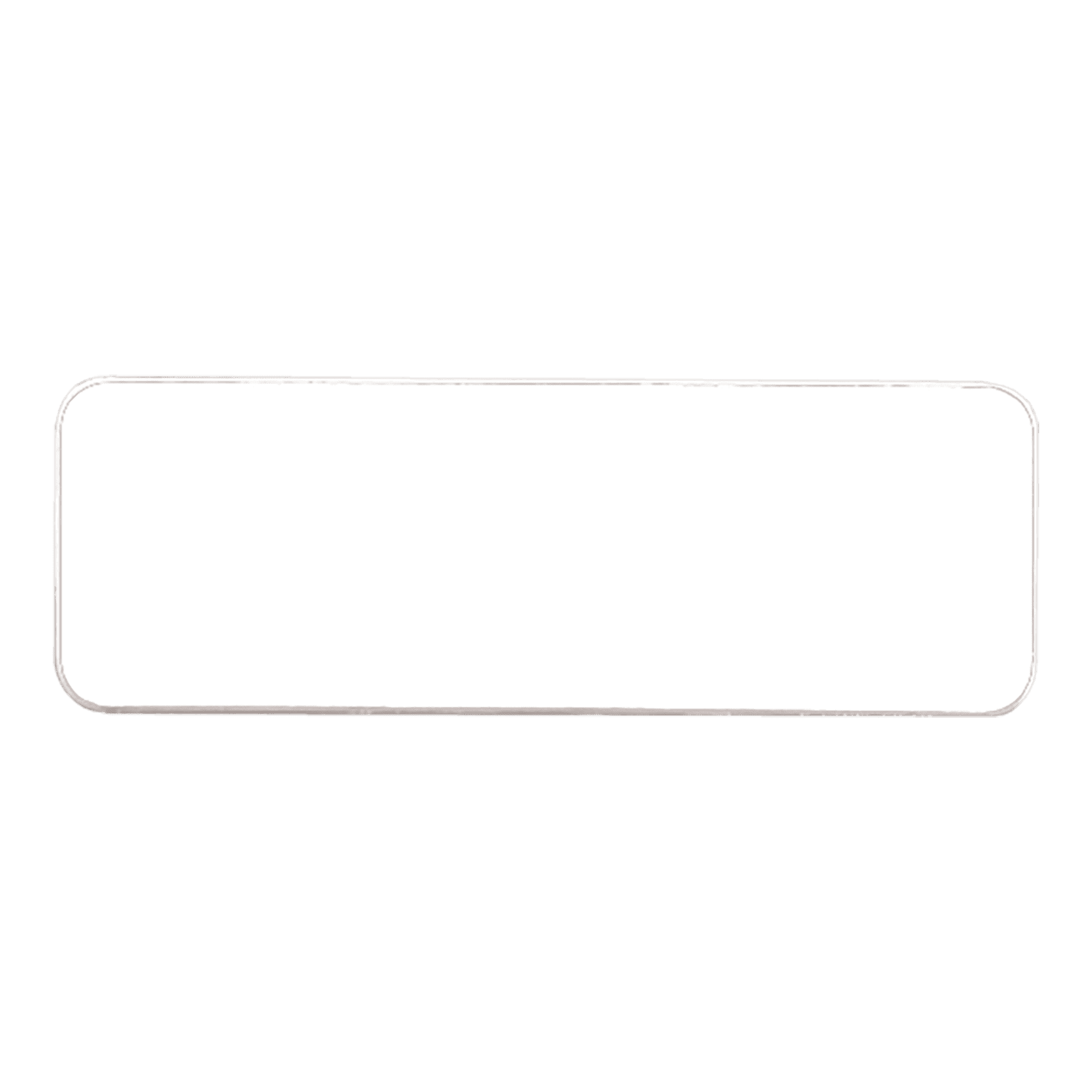 3" x 1" White/Black Round Corner Plastic Badge Blank