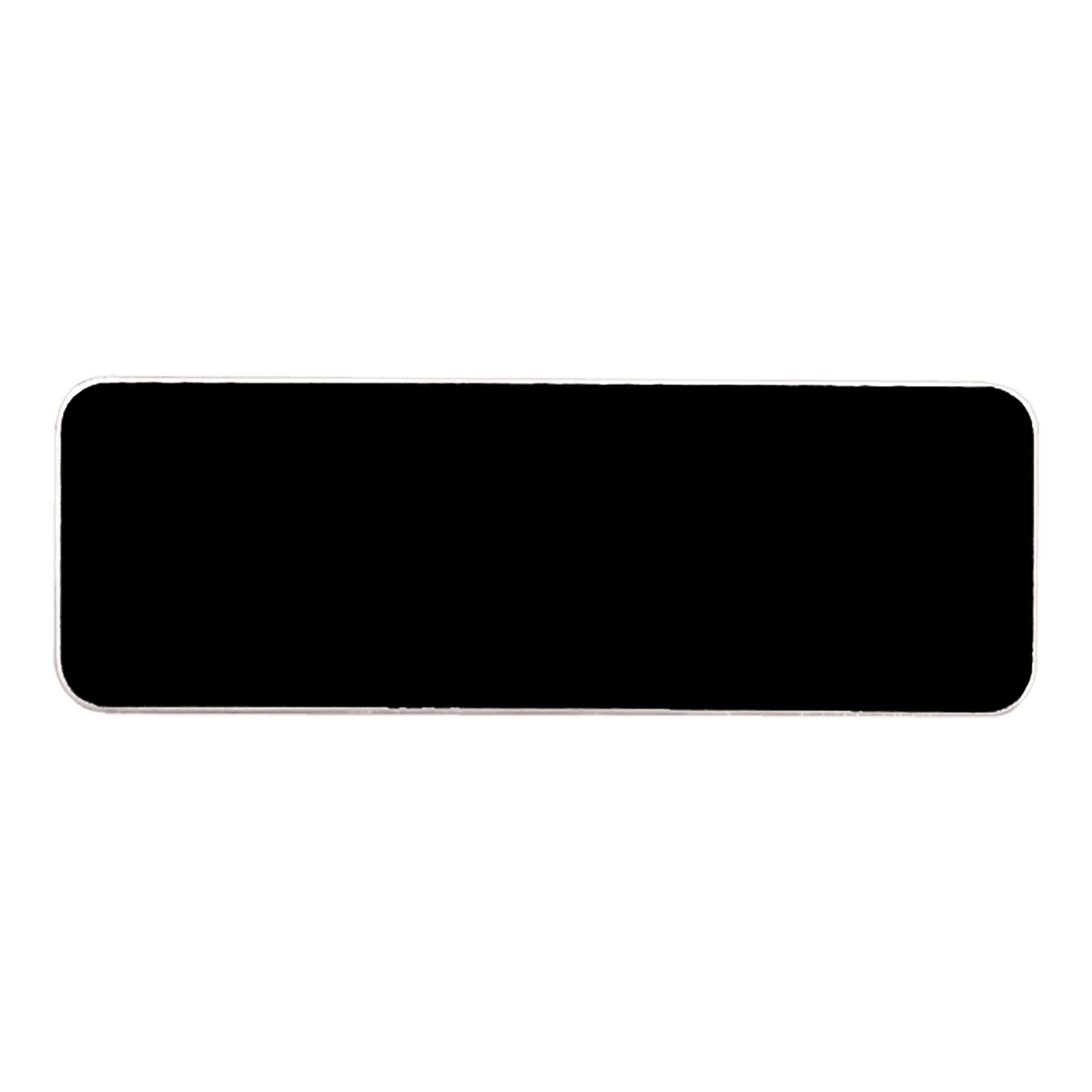3" x 1" Black/White Round Corner Plastic Badge Blank