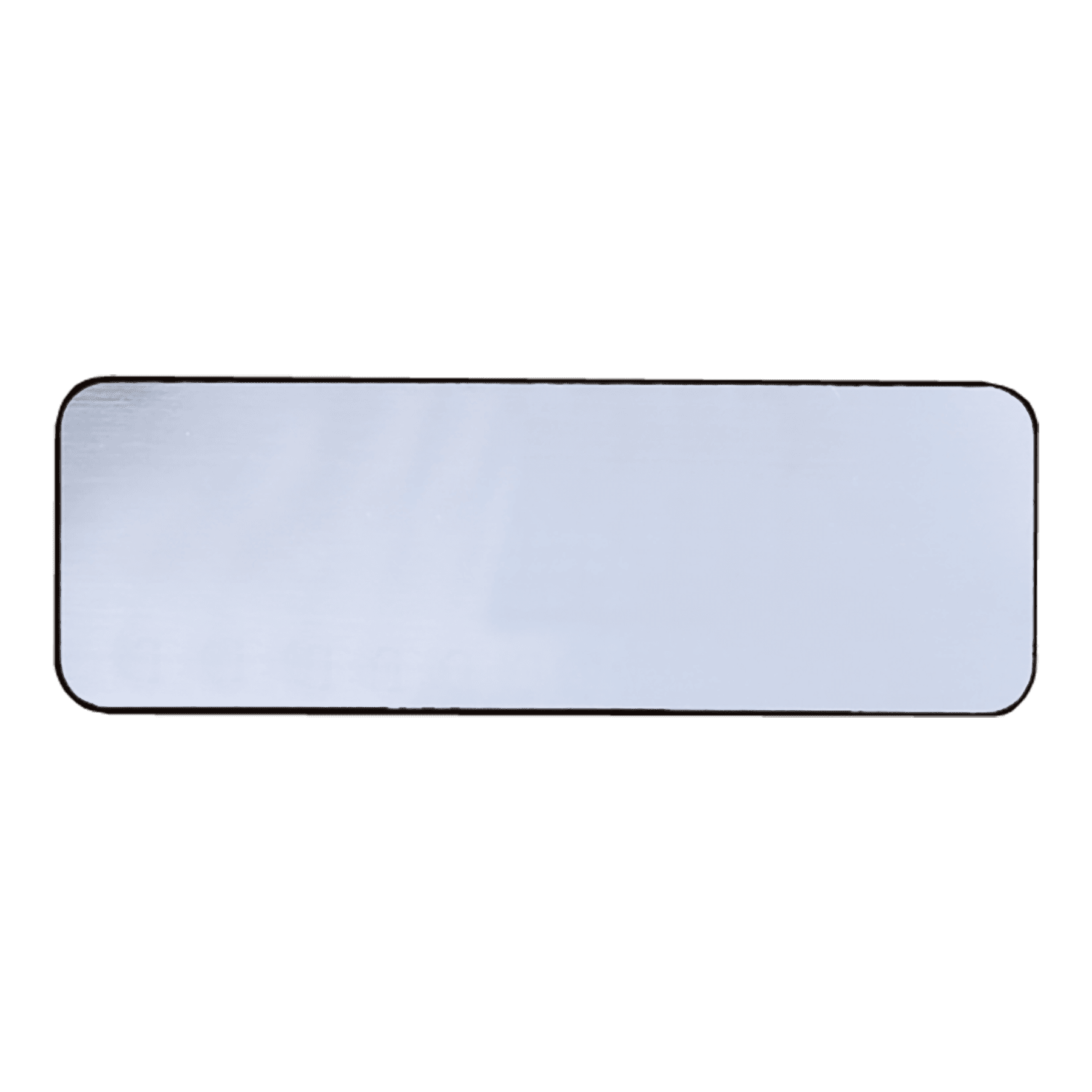 3" x 1" Brushed Silver/Black Round Corner Plastic Badge Blank