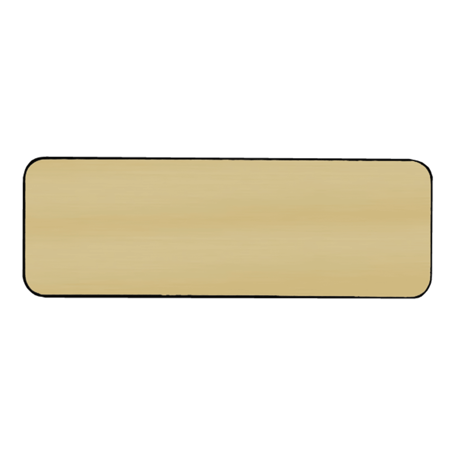 3" x 1" Brushed Gold/Black Round Corner Plastic Badge Blank