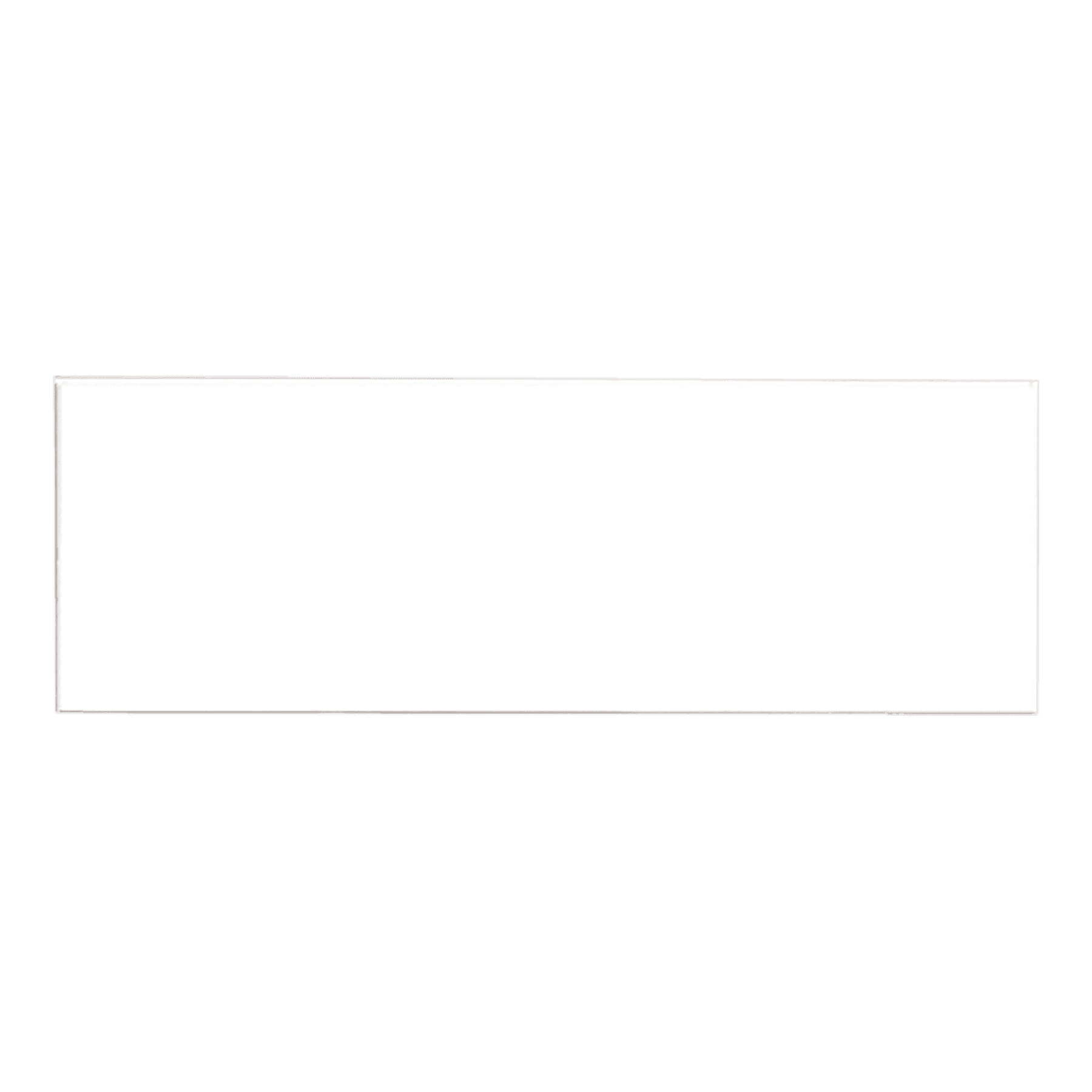 3" x 1" White/Black Square Corner Plastic Badge Blank