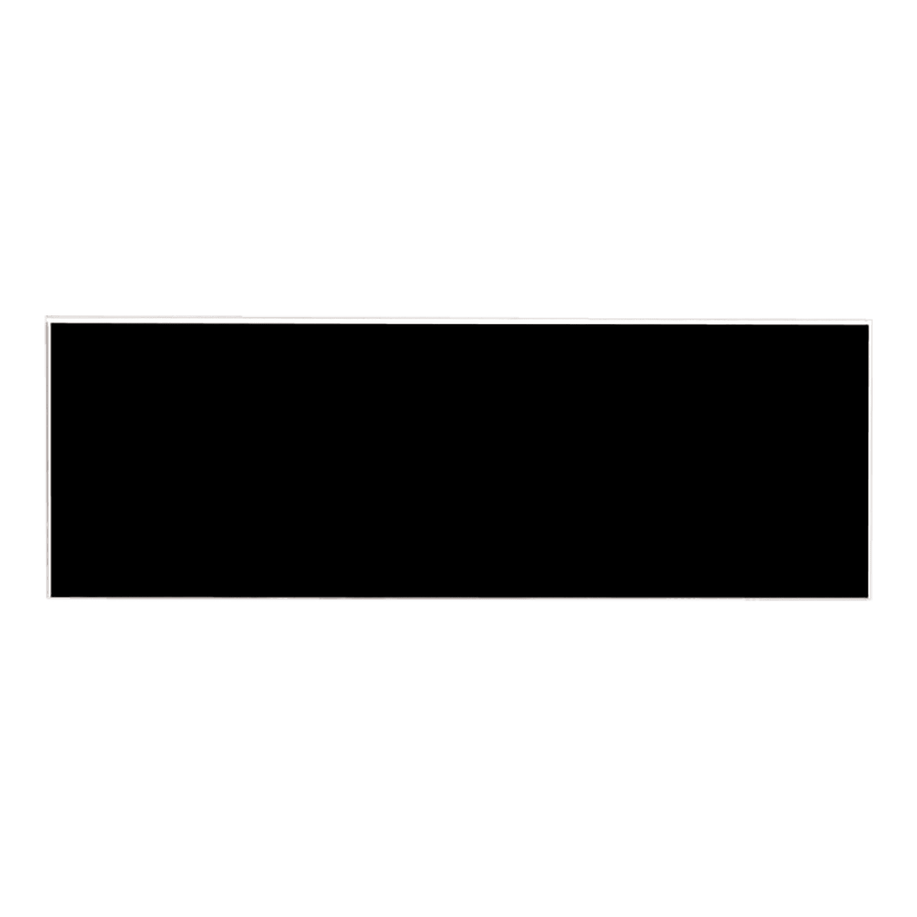 3" x 1" Black/White Square Corner Plastic Badge Blank