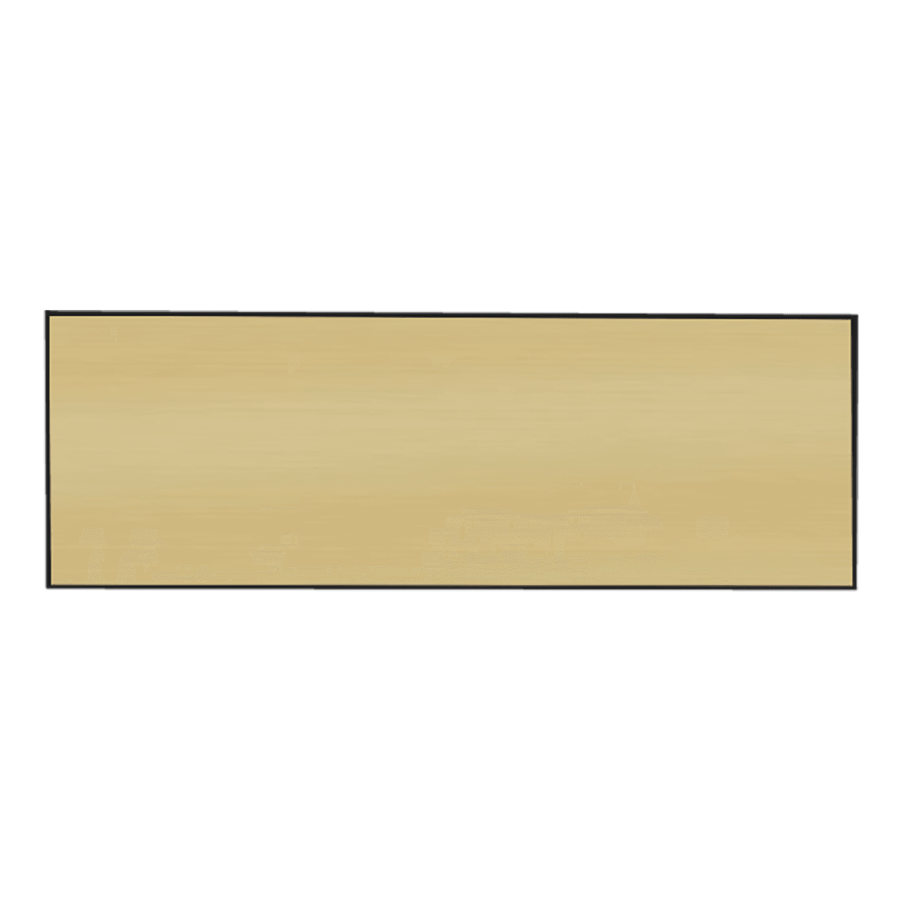 3" x 1" Brushed Gold/Black Square Corner Plastic Badge Blank