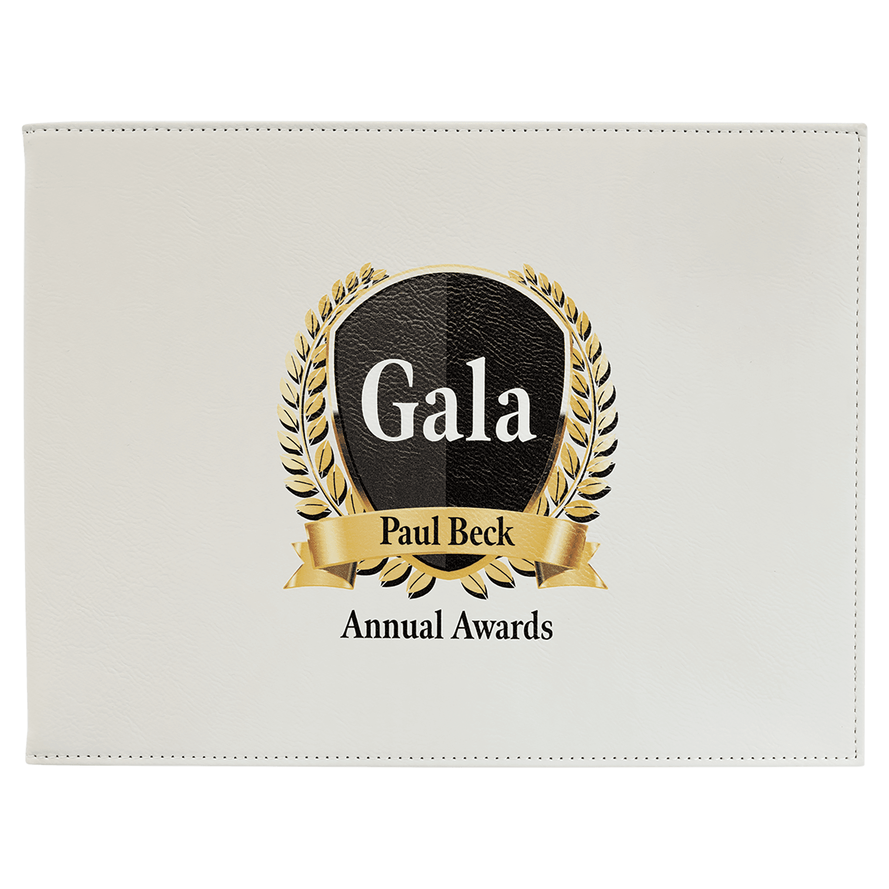 9" x 12" White Laserable Leatherette Certificate Holder