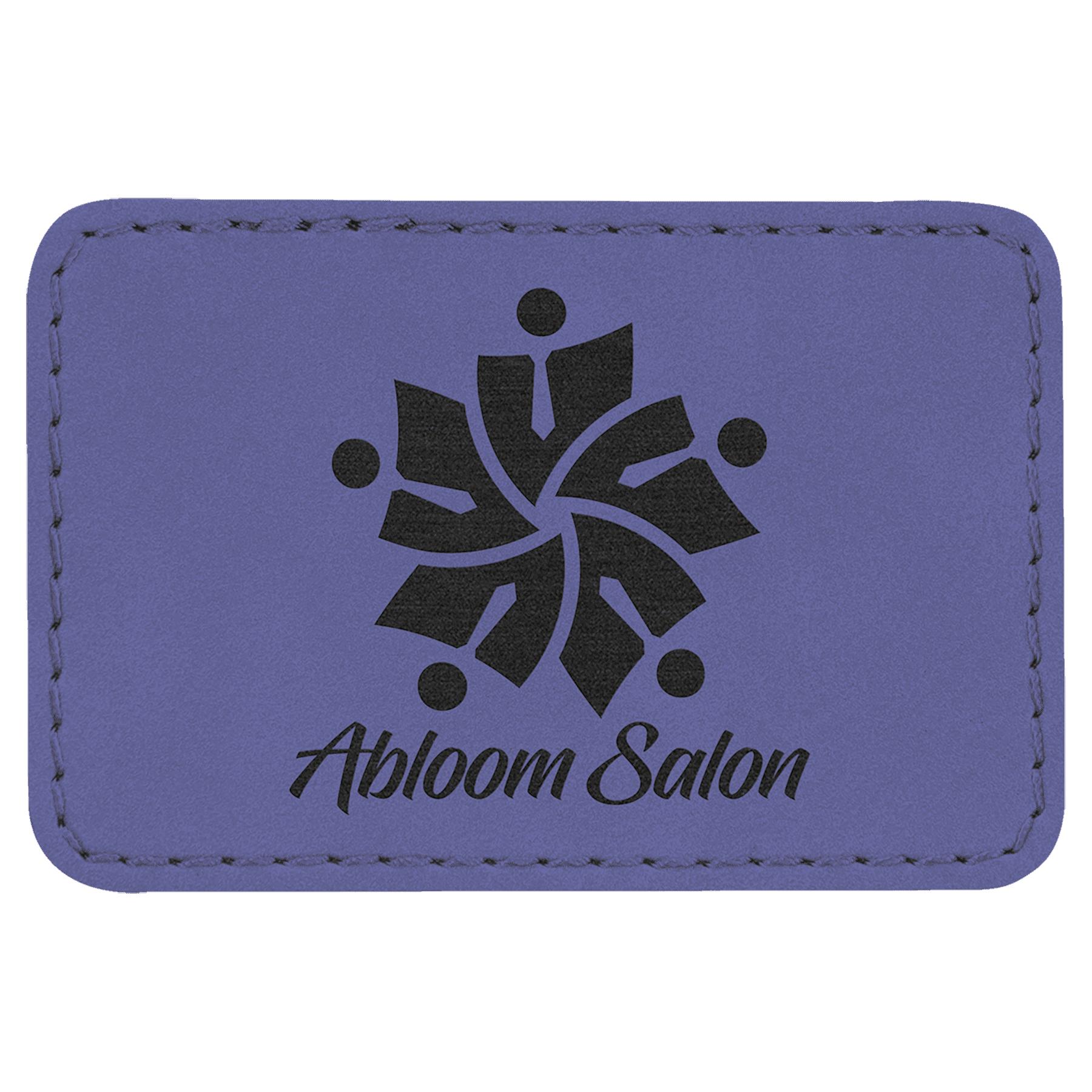 3" x 2" Rectangle Purple Laserable Leatherette Patch with Adhesive