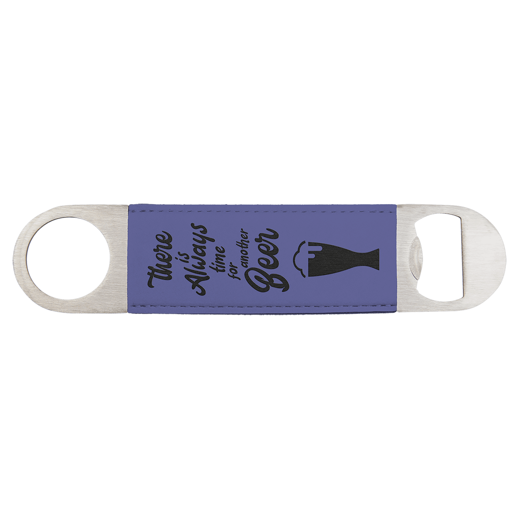 1 1/2" x 7" Purple Laserable Leatherette Bottle Opener