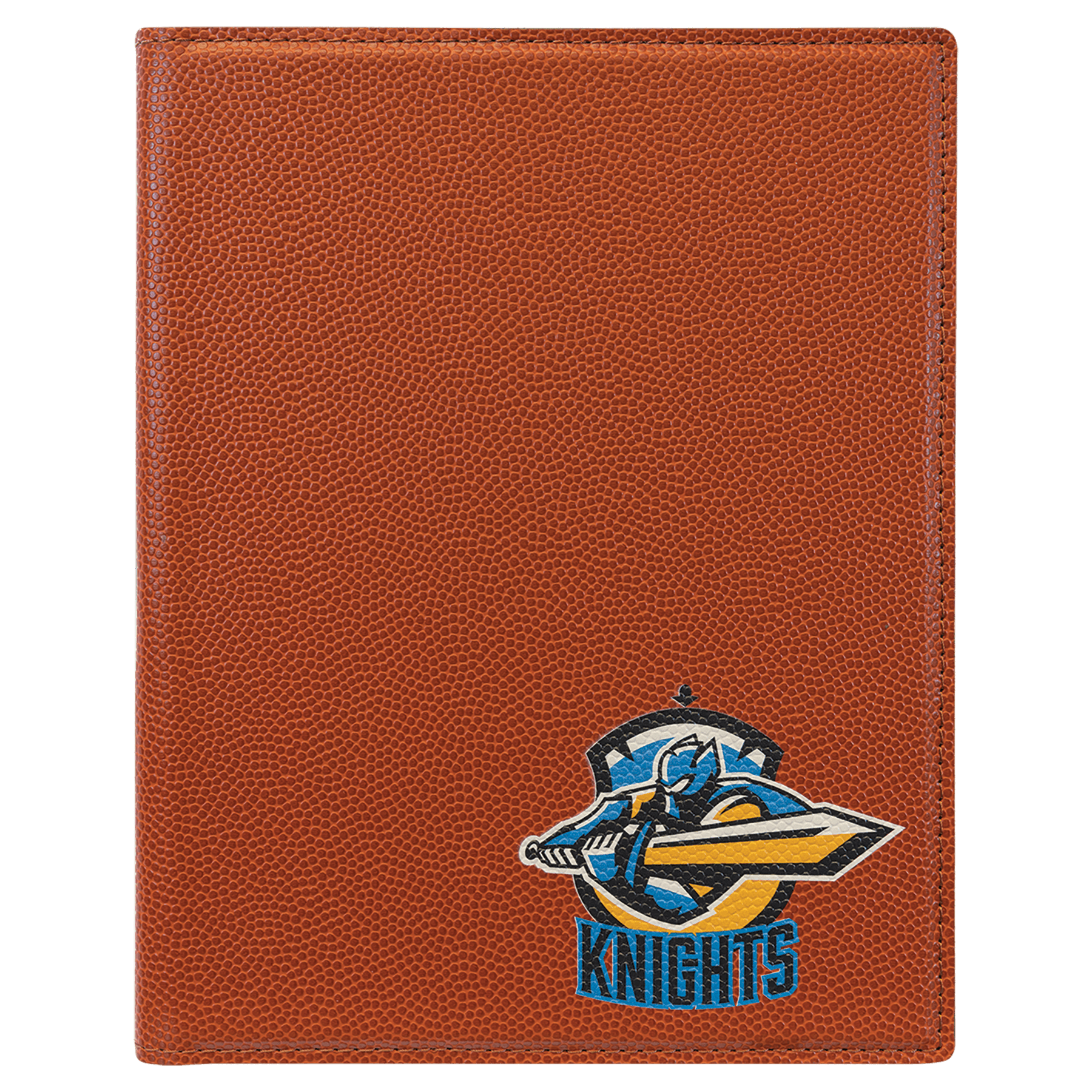 7" x 9" Basketball Laserable Leatherette Small Portfolio with Notepad