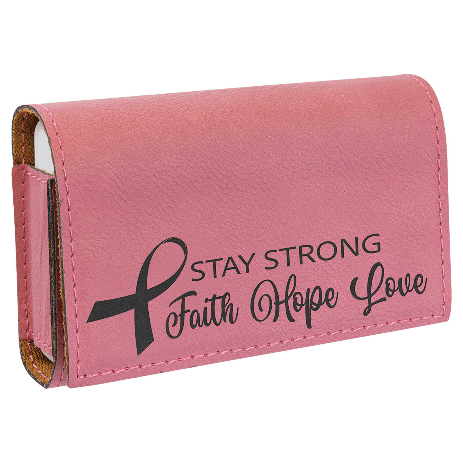 4 3/4" x 3 1/8" Pink Laserable Leatherette  Pill Box