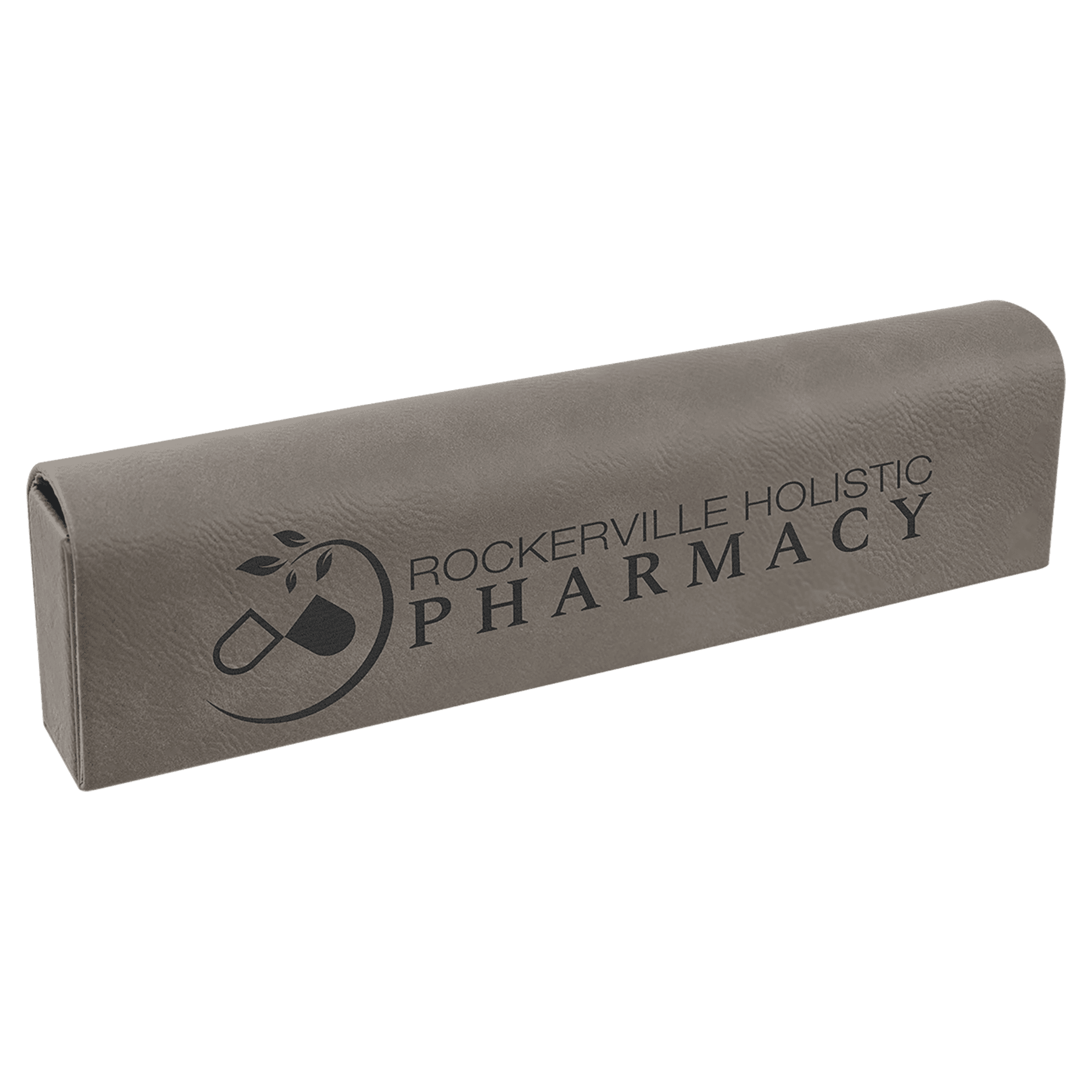 9 3/4" x 2 1/2" Gray Laserable Leatherette Pill Box