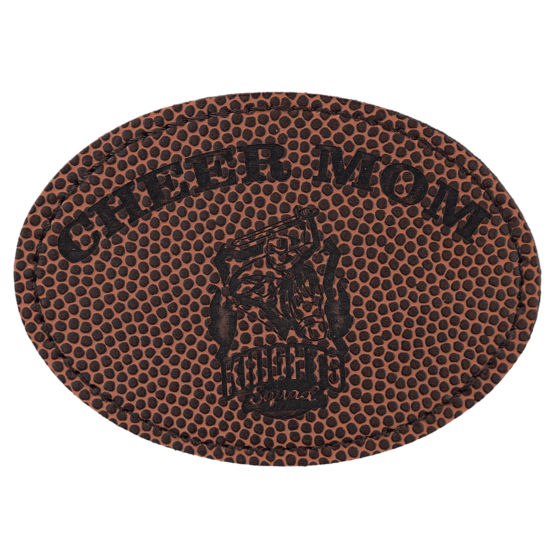 3 1/2" x 2 1/2" Football Laserable Leatherette Oval Patch with Adhesive