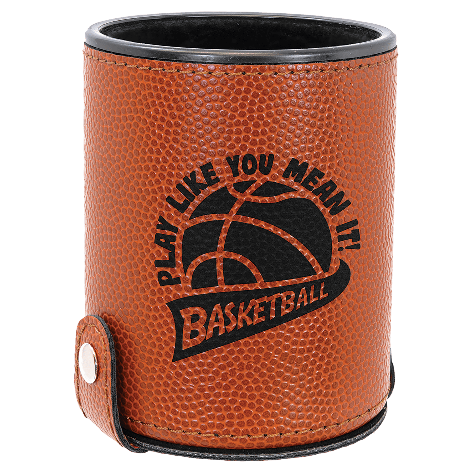 Basketball Laserable Leatherette Dice Cup with 5 Dice