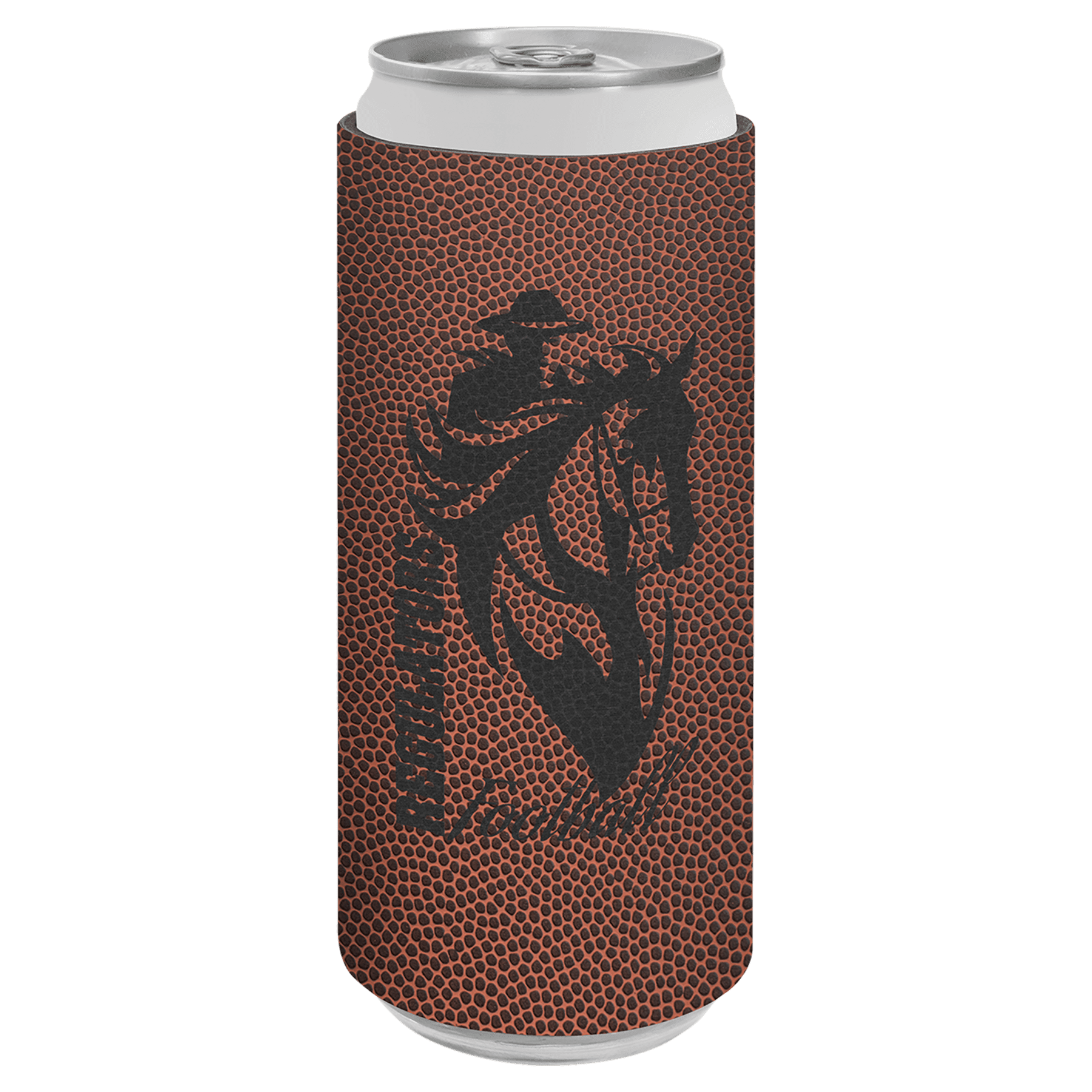 Football Laserable Leatherette Slim Beverage Holder