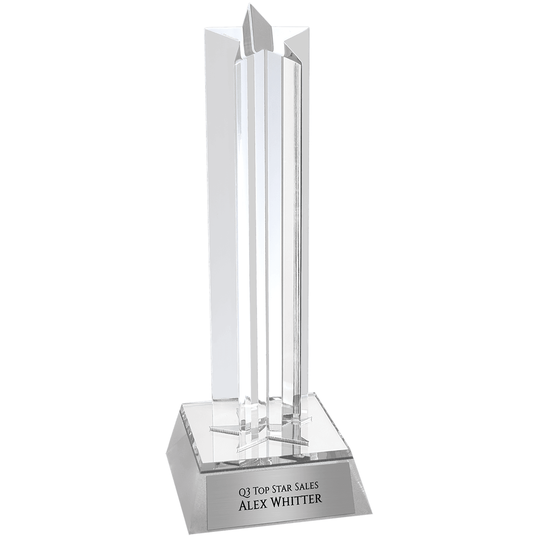 7 1/2" Silver Star Column Acrylic with Silver  Base