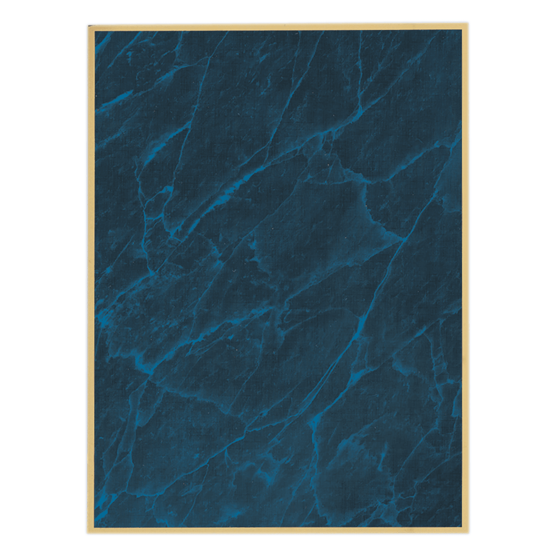 5" x 7" Blue Marble/Gold Marbleized Brass Plated Steel Plaque Plate