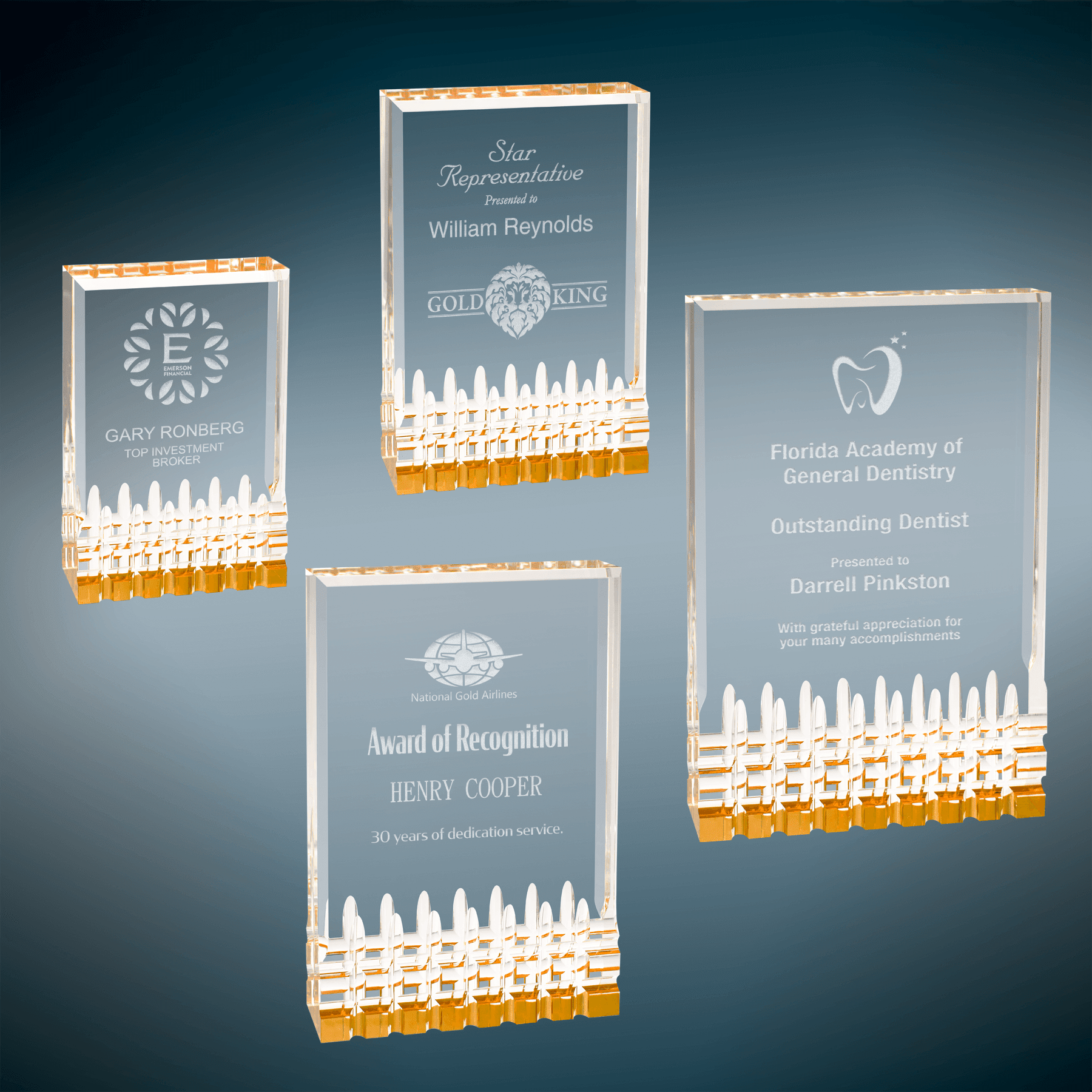 Gold Mirage Acrylic Blank Sample Set