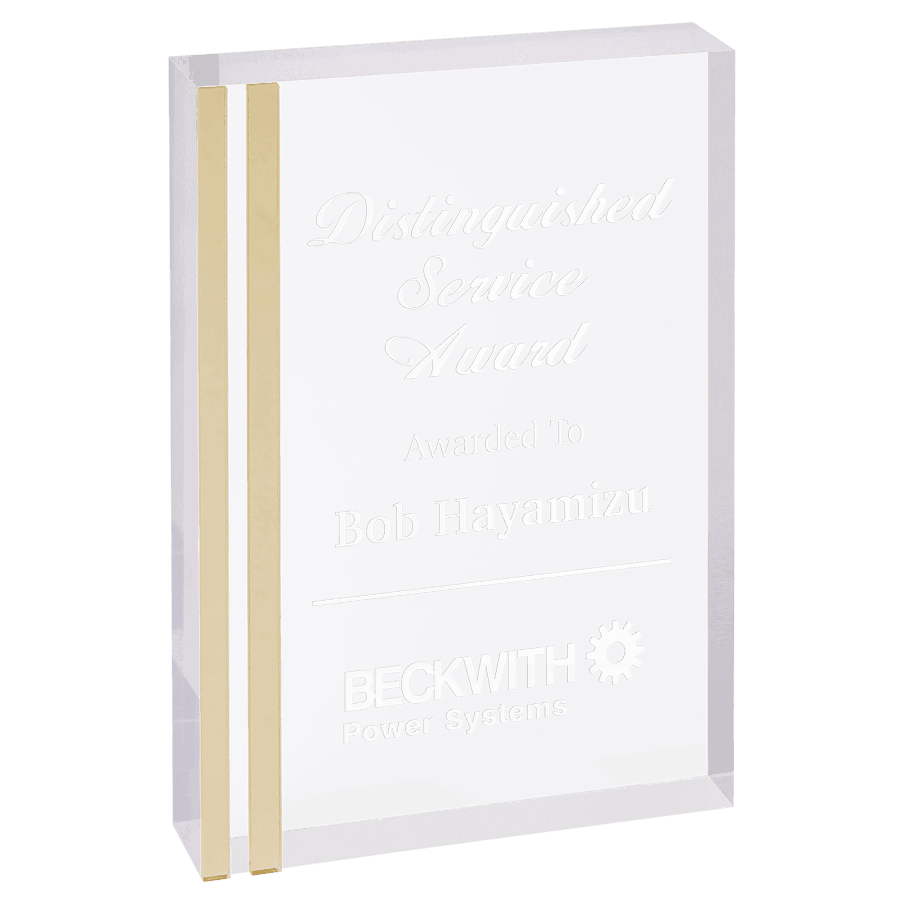 6" x 8" Rectangle Acrylic with Gold Edge