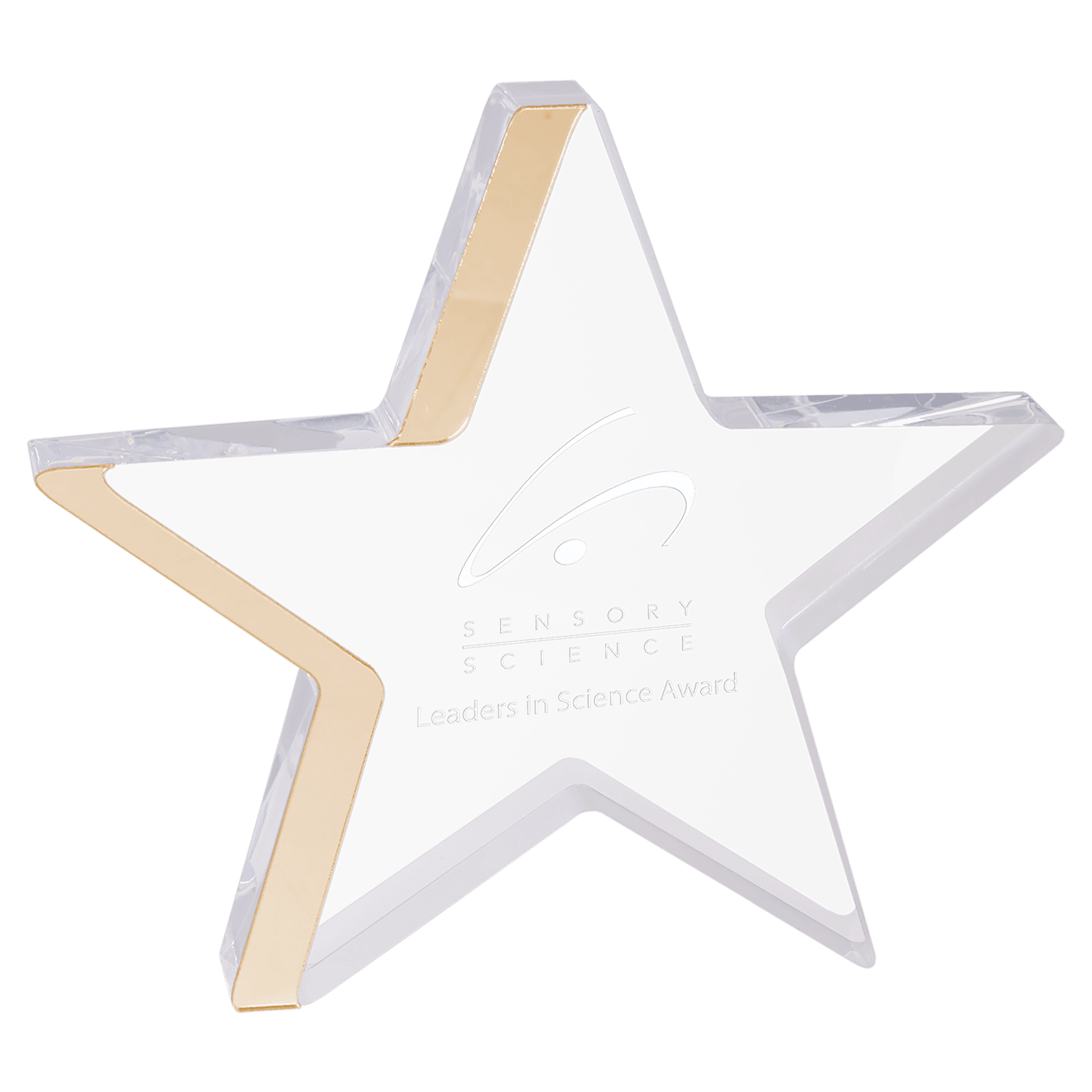 7 3/4" x 7" Star Acrylic with Gold Edge