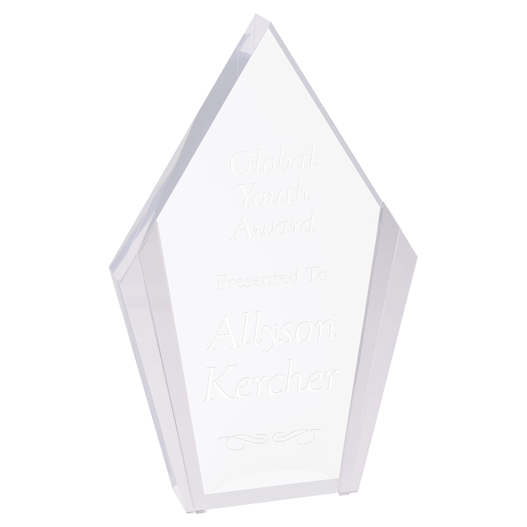 5 1/4" x 8 1/2" Diamond Acrylic with Silver Edges