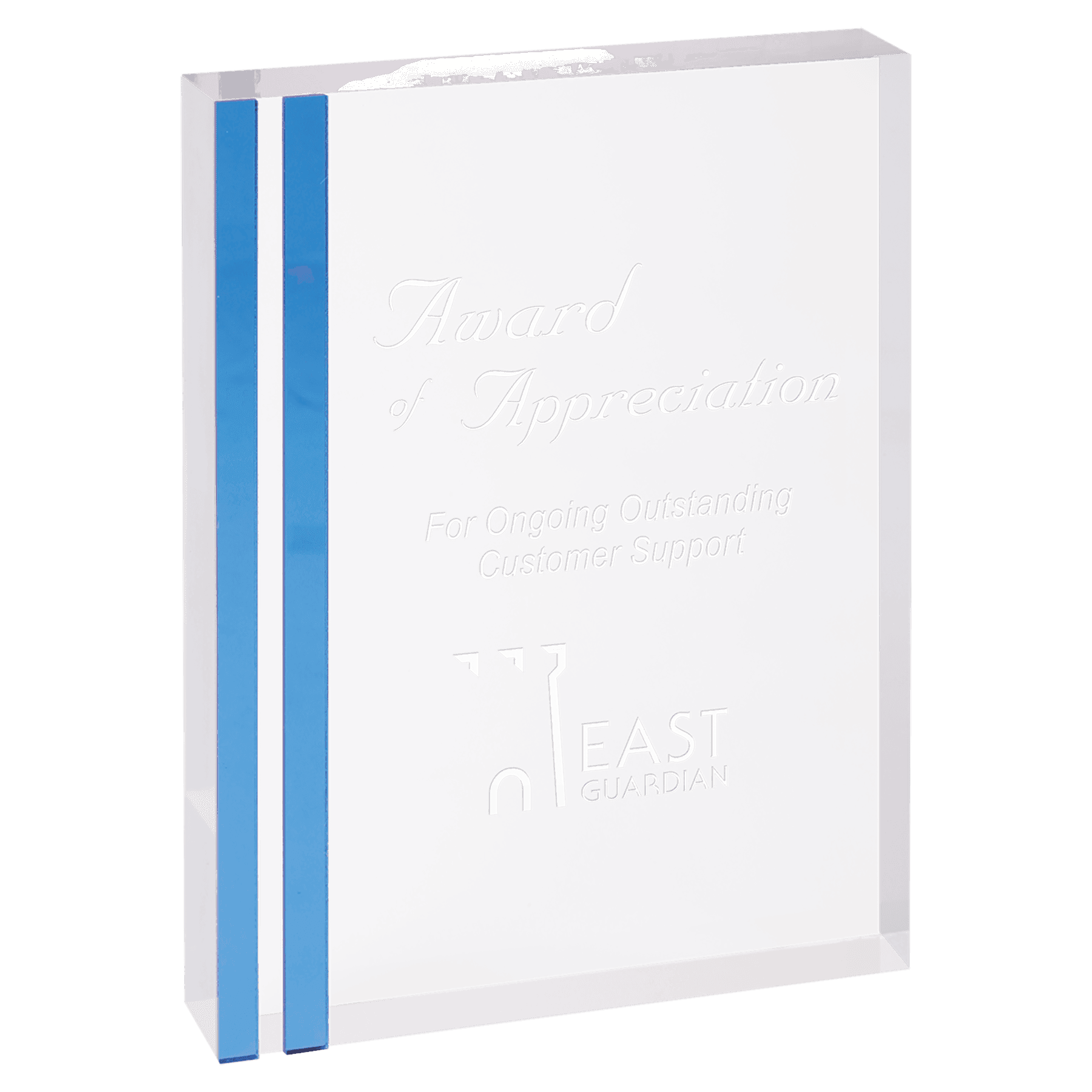 5" x 7" Rectangle Acrylic with Blue Edge