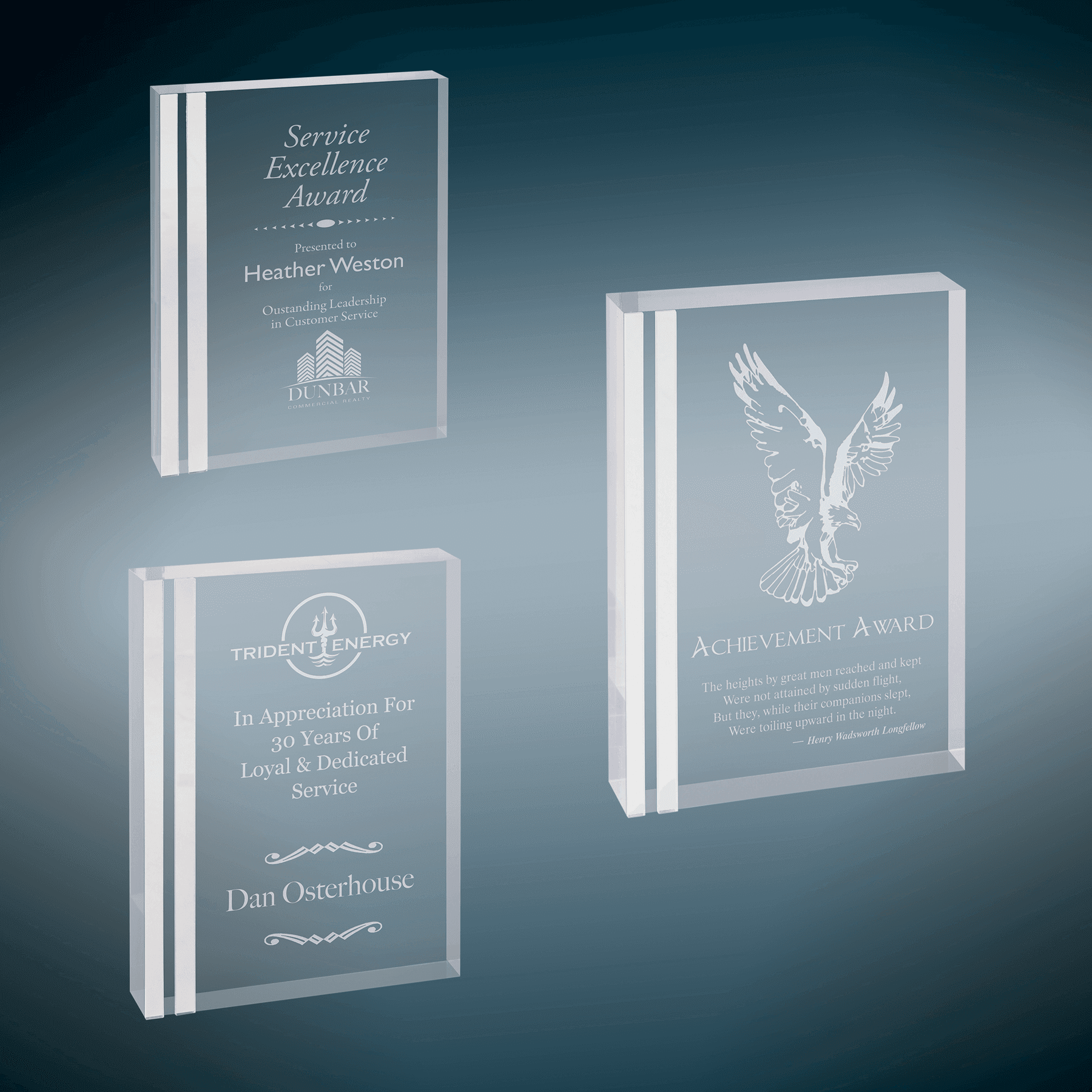 Rectangle Acrylic with Silver Edge Sample Set