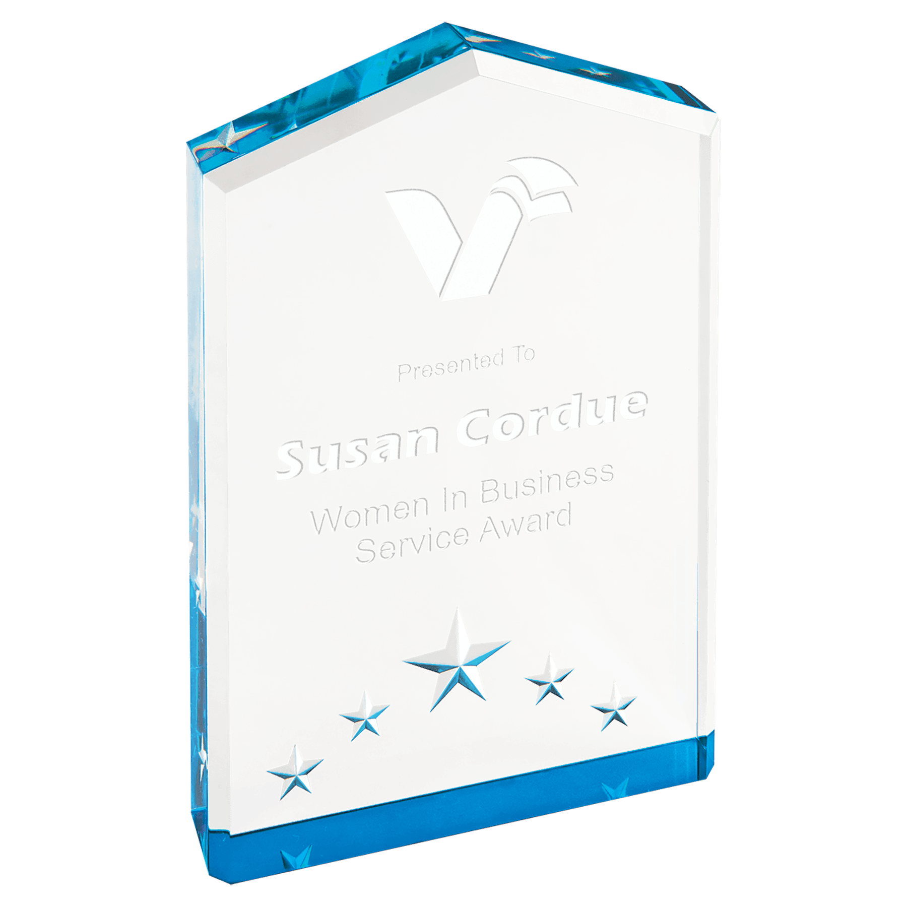 6" Blue Star Point Acrylic