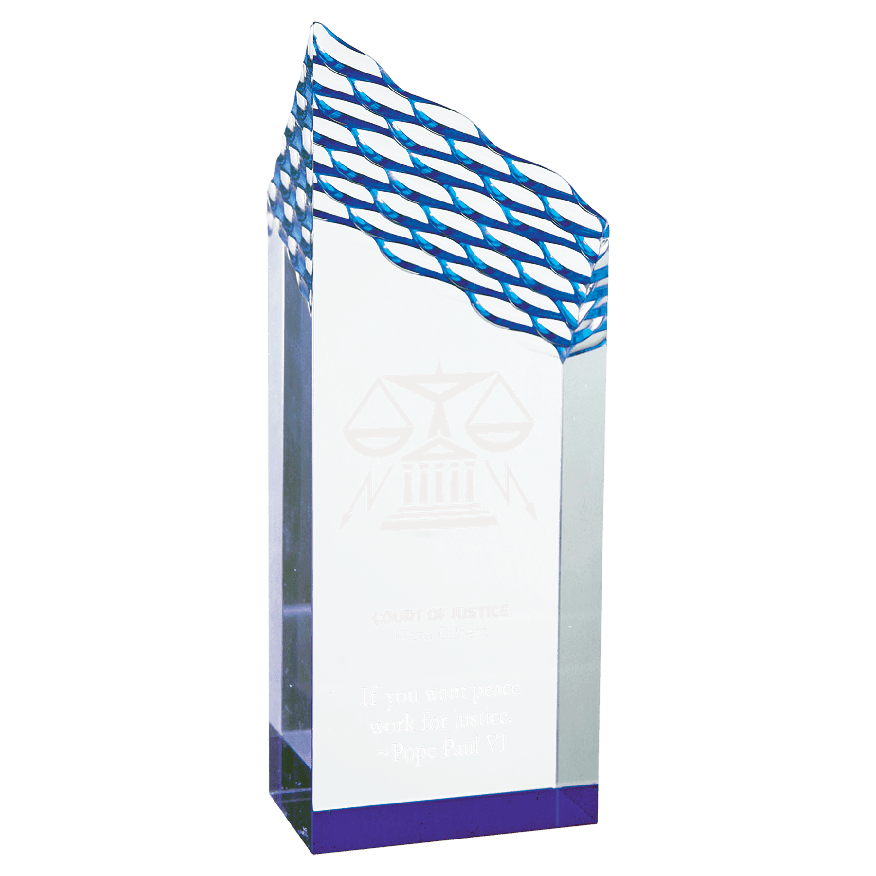 3" x 8" Blue Riptide Acrylic