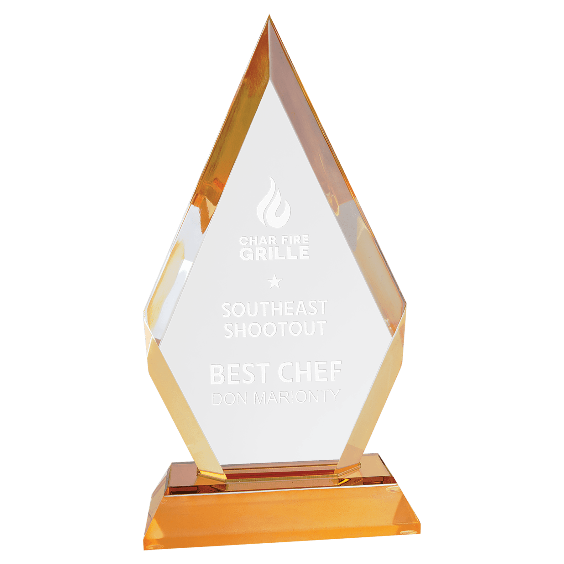 8" Gold Frosted Base Diamond Impress Acrylic