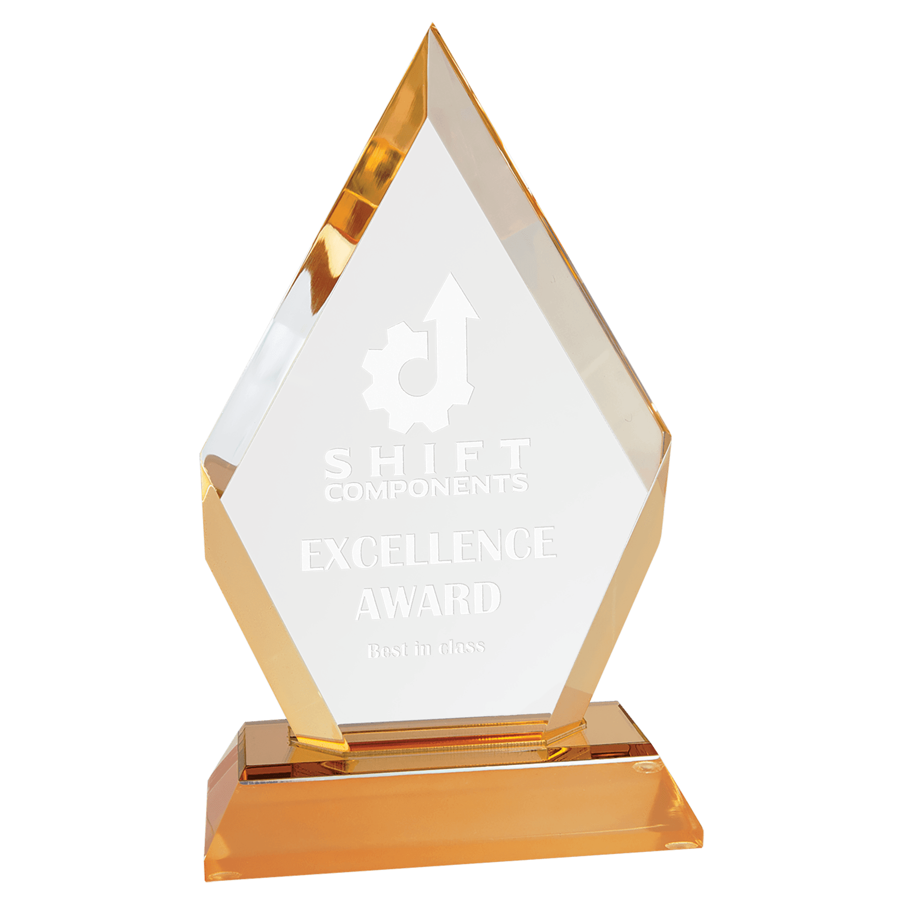 7" Gold Frosted Base Diamond Impress Acrylic