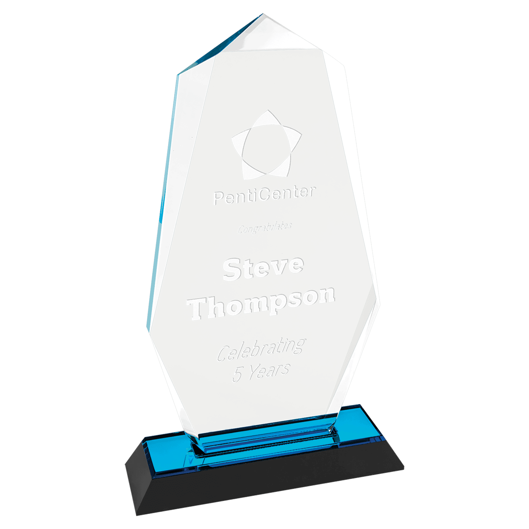 9" Blue Octagon Point Impress Acrylic