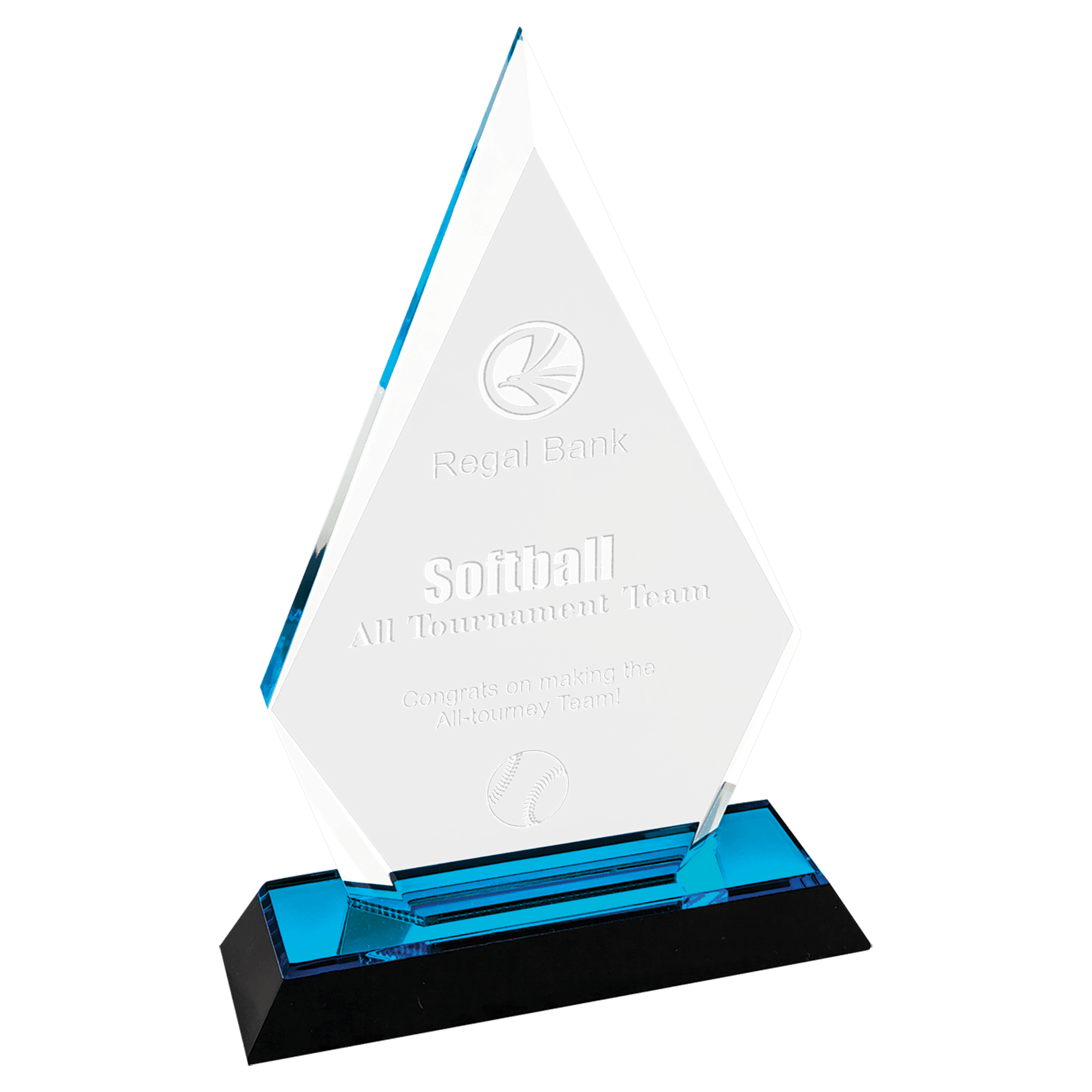 8" Blue Arrow Point Impress Acrylic