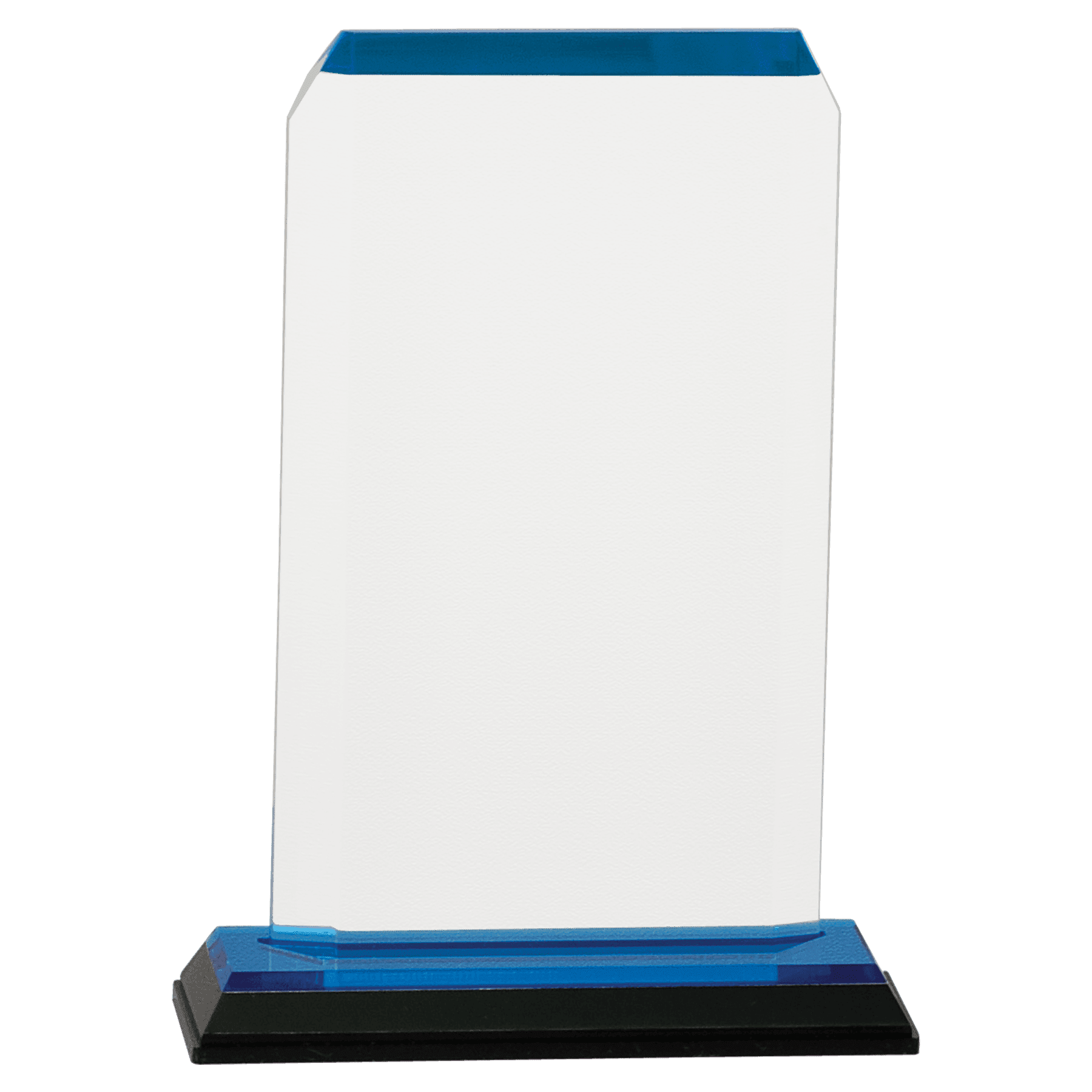 3 1/2" x 6 1/2" Blue Clipped Corner Impress Acrylic