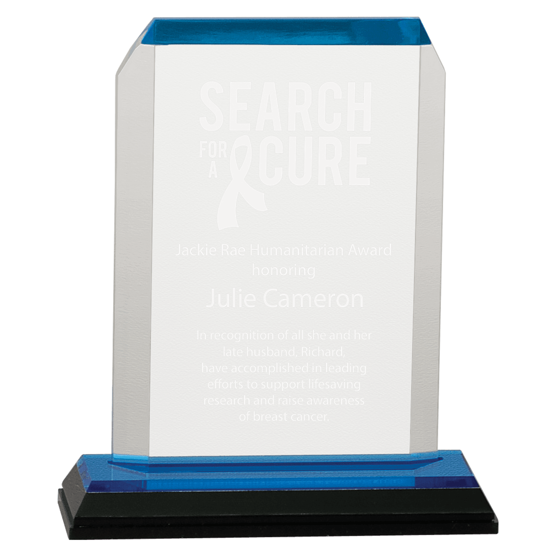 3 1/2" x 5 1/2" Blue Clipped Corner Impress Acrylic