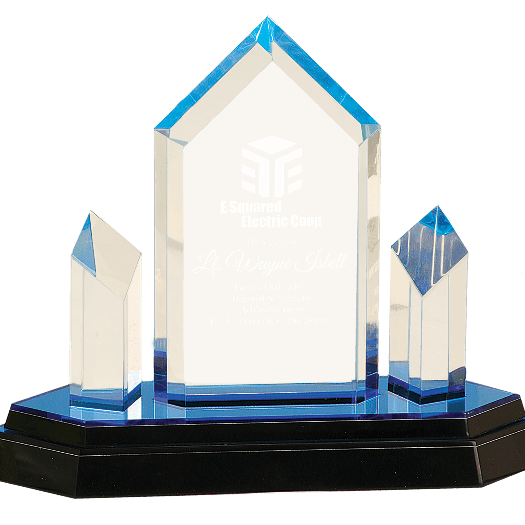 8 1/4" Blue Jewel Tower Impress Acrylic