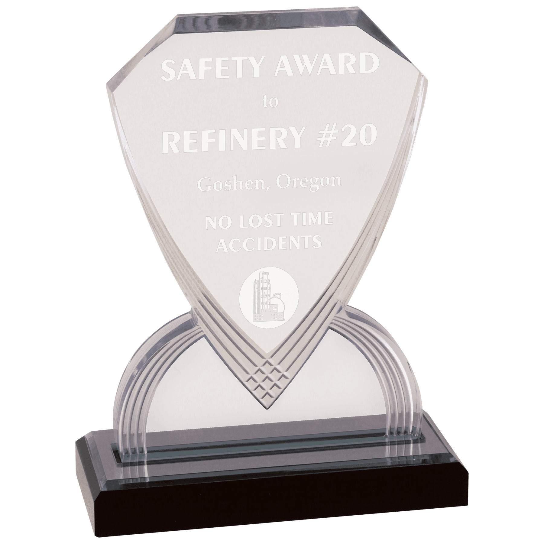 8" Silver Carved Shield Impress Acrylic