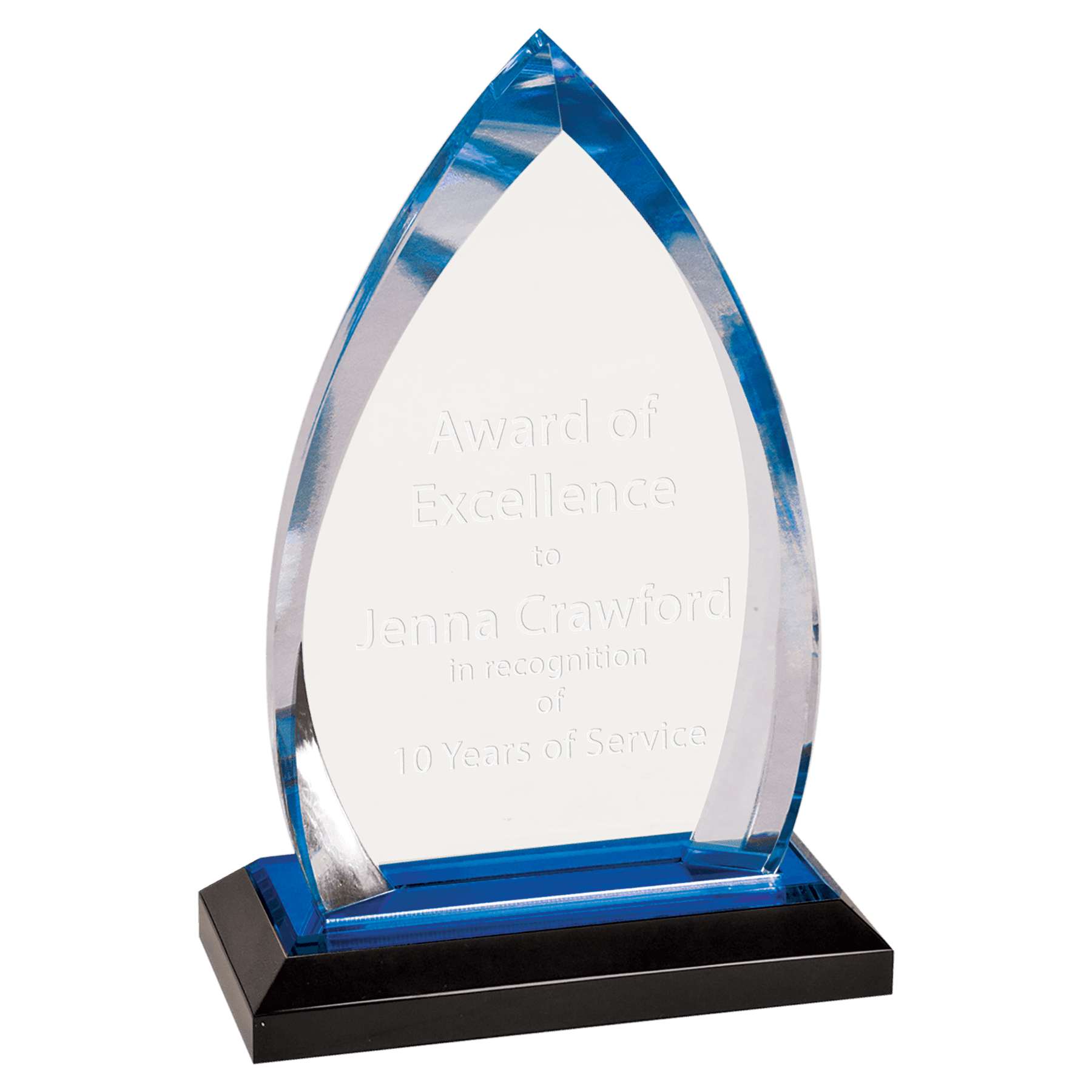 7 3/4" Blue Oval Impress Acrylic