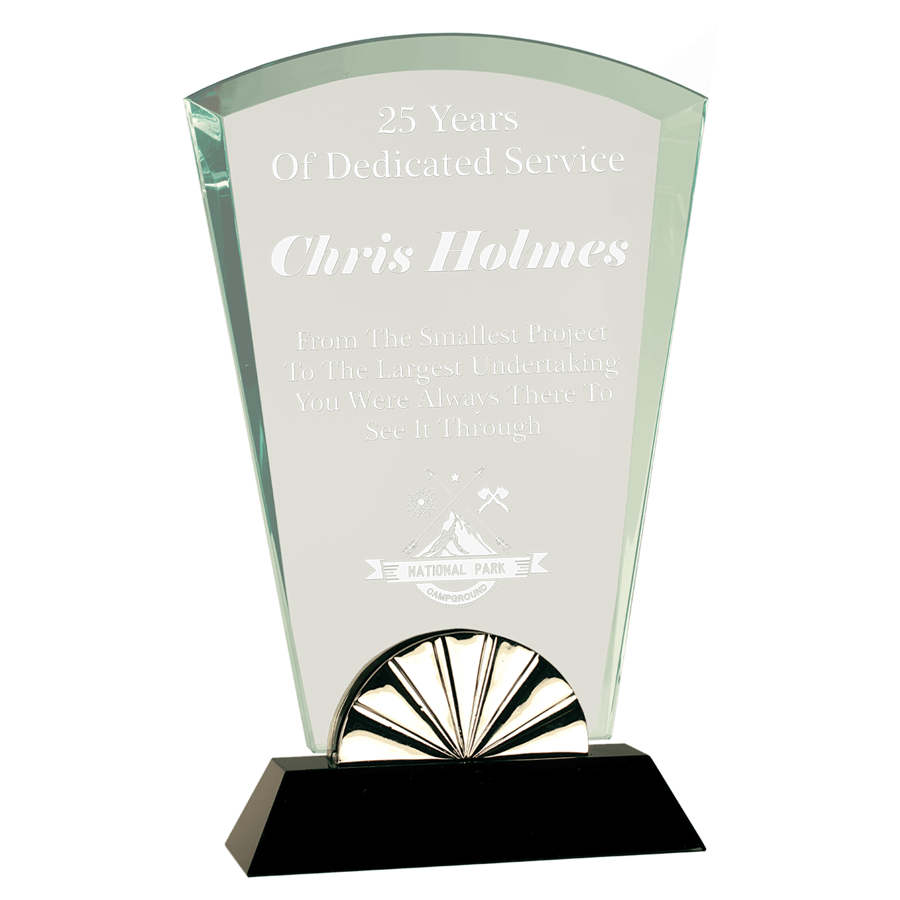 9 3/4" Fan Horizon Glass with Black Base