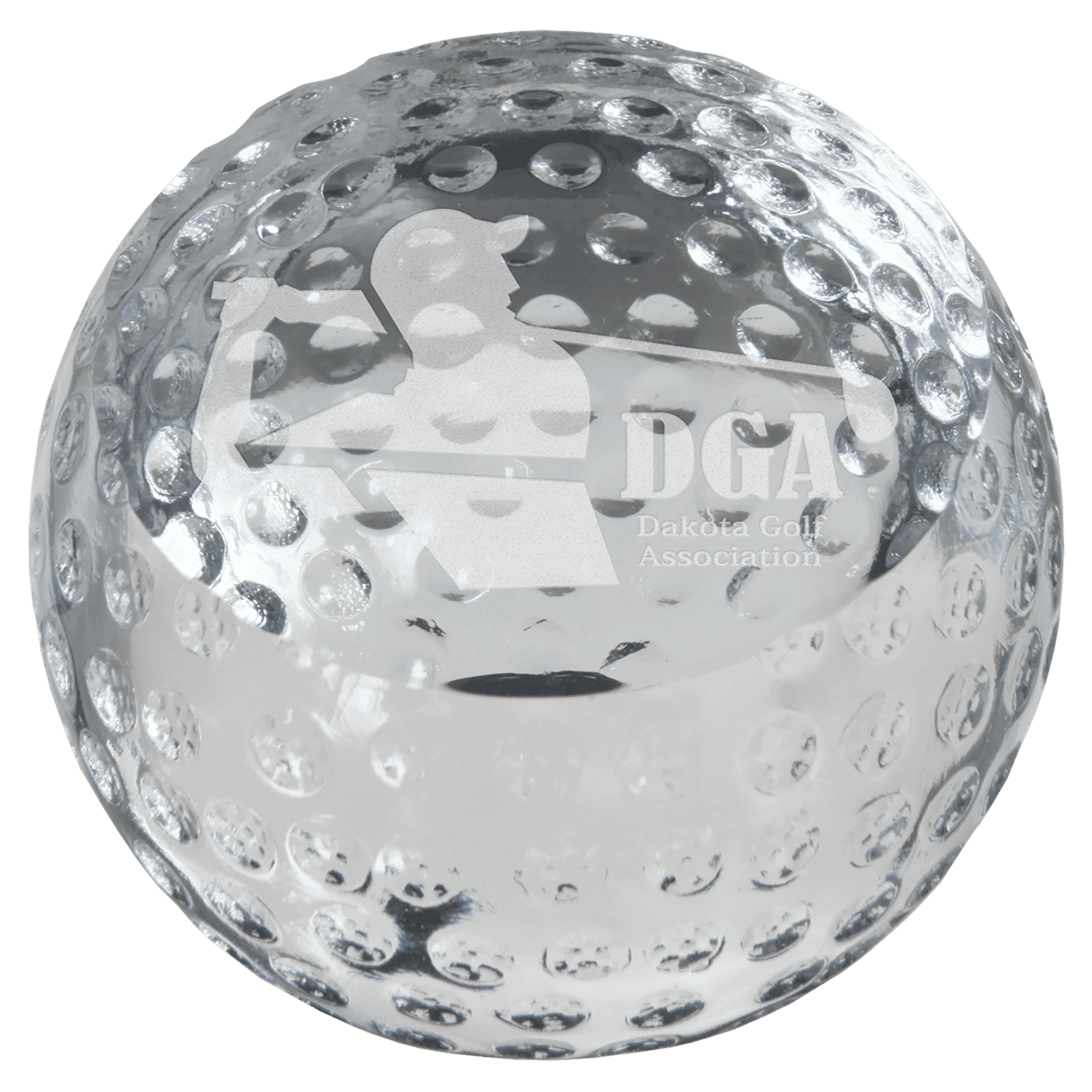 3 1/8" Crystal Golf Ball Paperweight