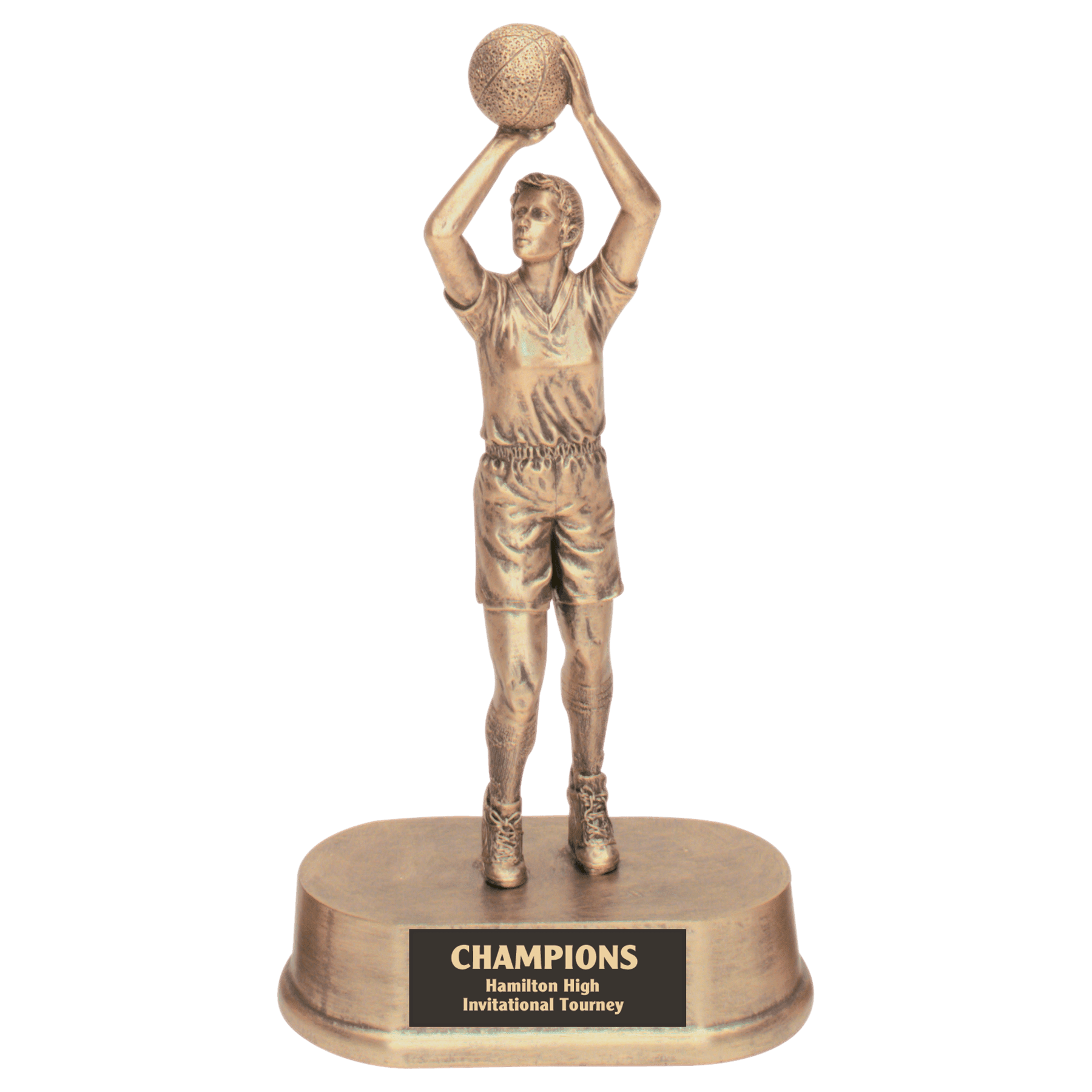 9 1/4" Antique Gold Female Basketball Resin