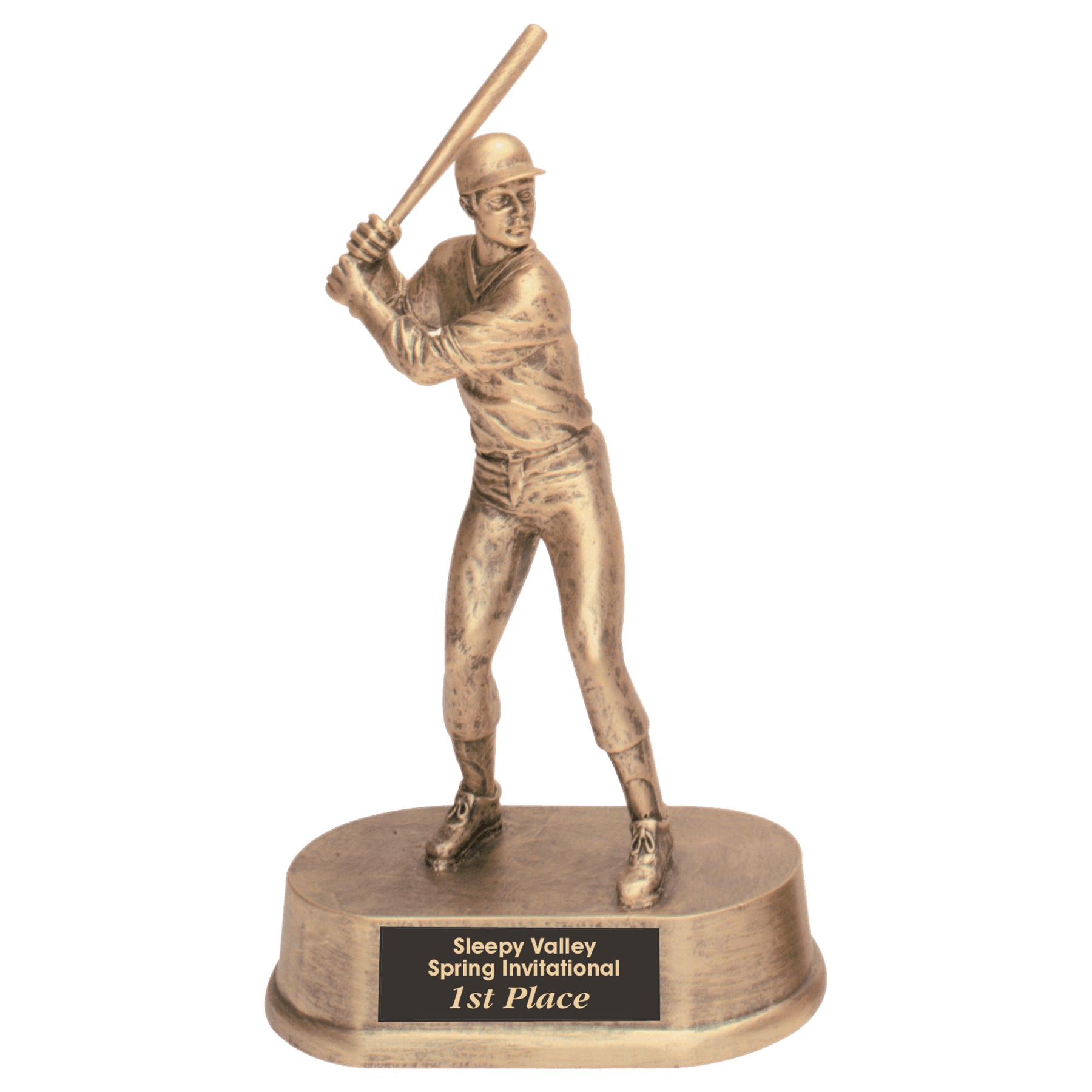 9" Antique Gold Male Baseball Resin