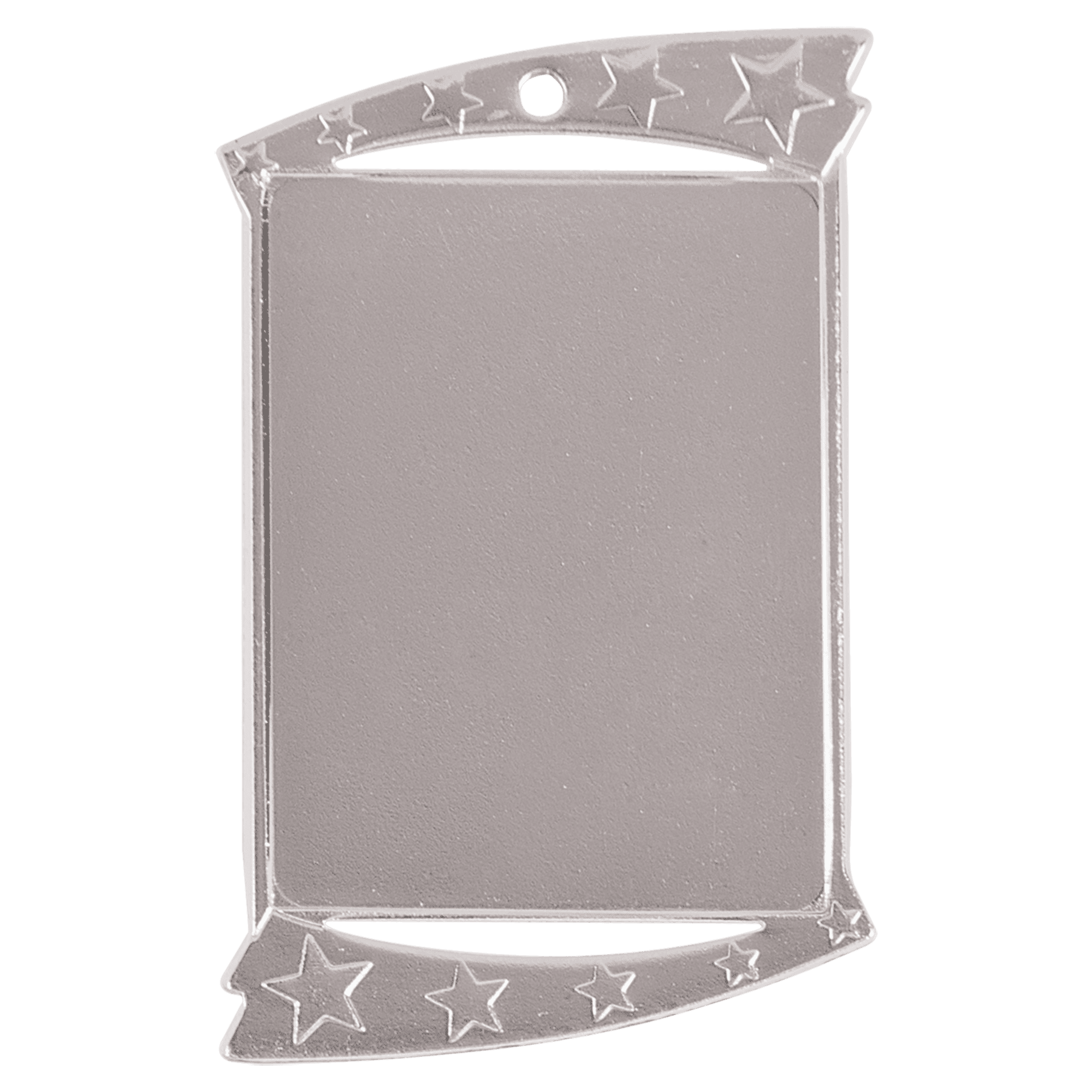 1 3/4" x 2 3/4" Bright Silver Rectangular Insert Holder Medal