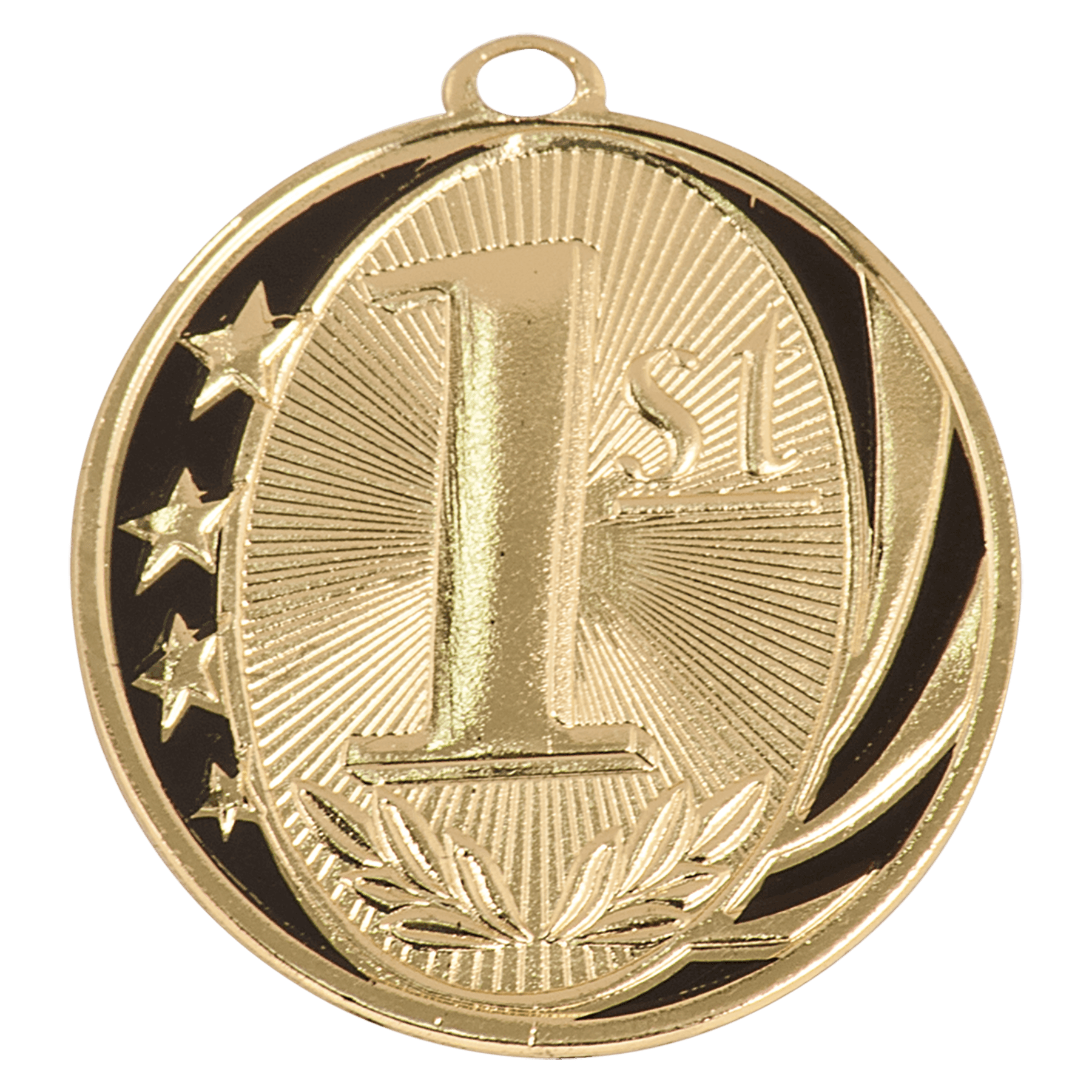 2" Bright Gold 1st Place Laserable MidNite Star Medal