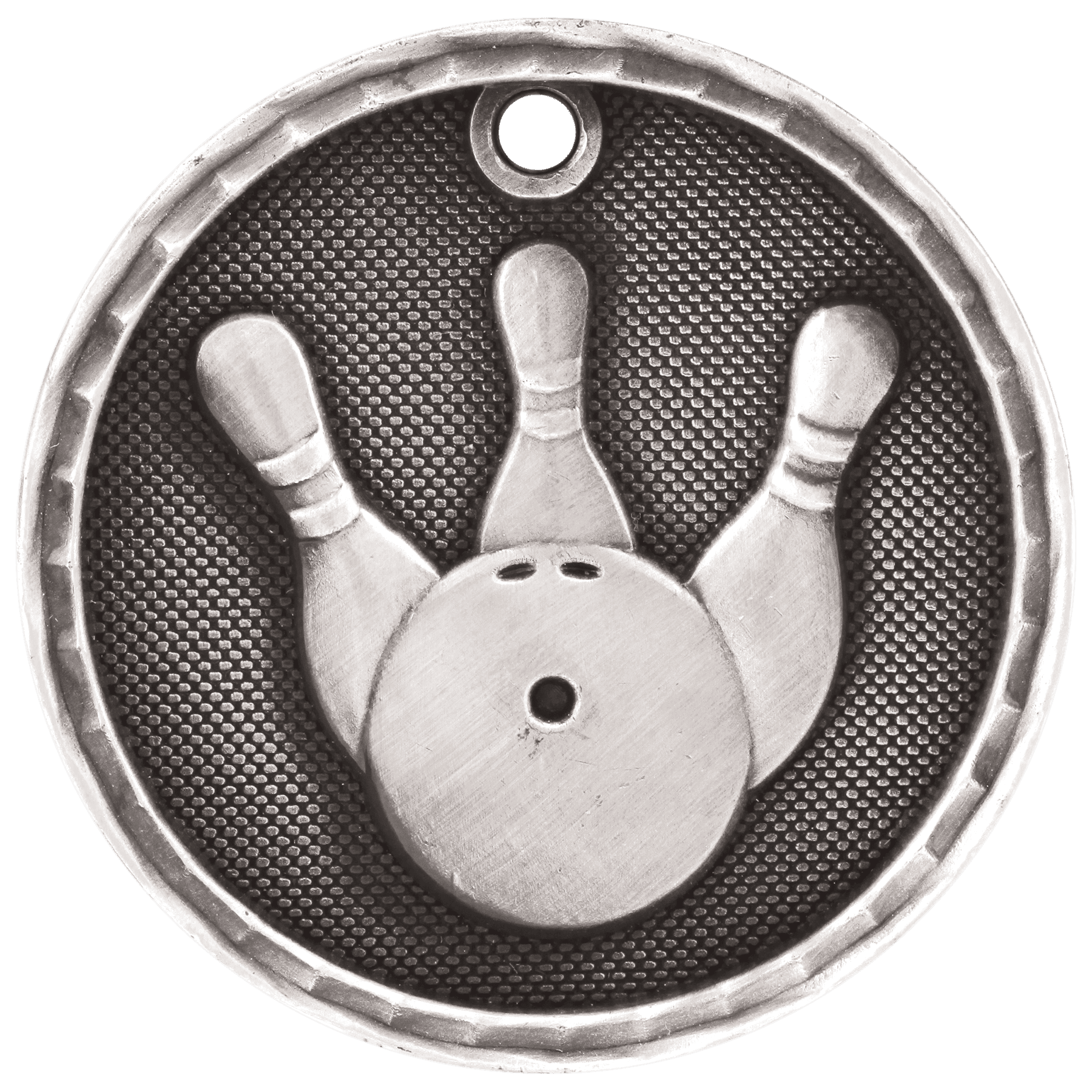 2" Antique Silver 3D Bowling Medal