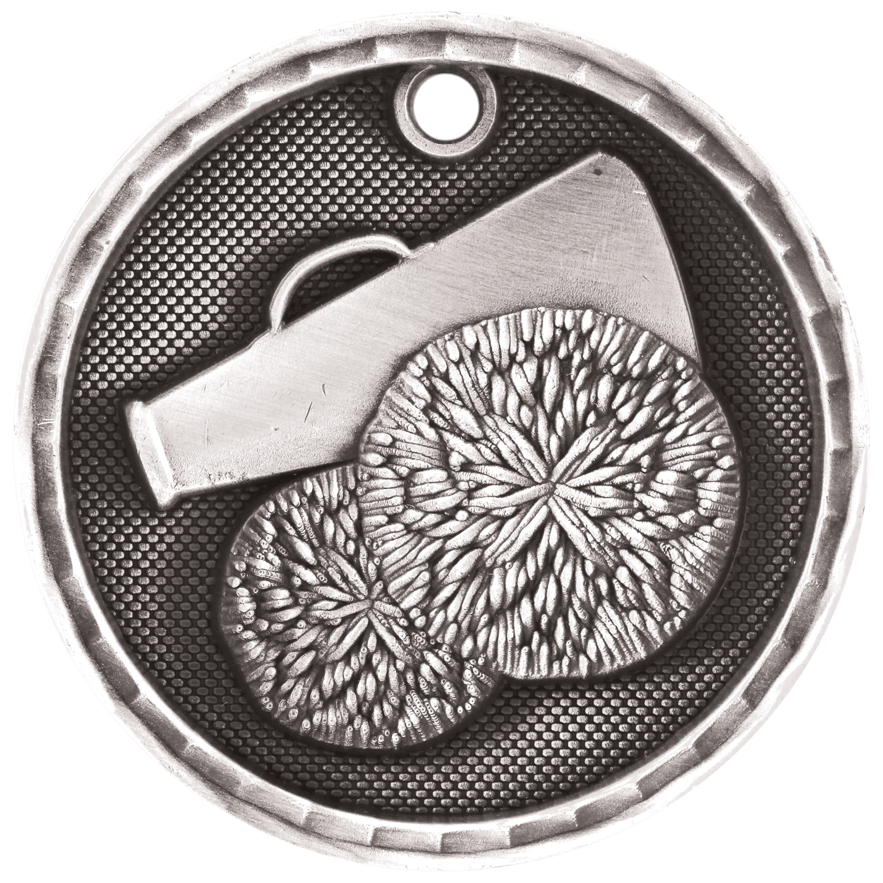 2" Antique Silver 3D Cheer Medal