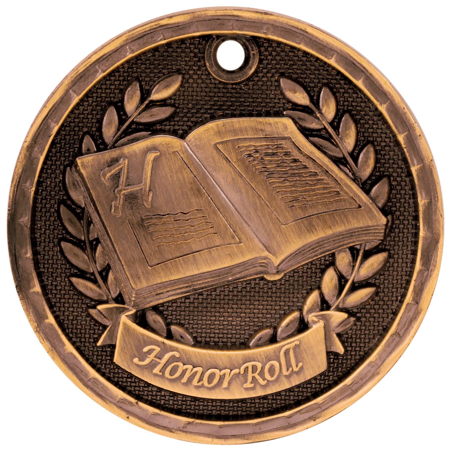 2" Antique Bronze 3D Honor Roll Medal